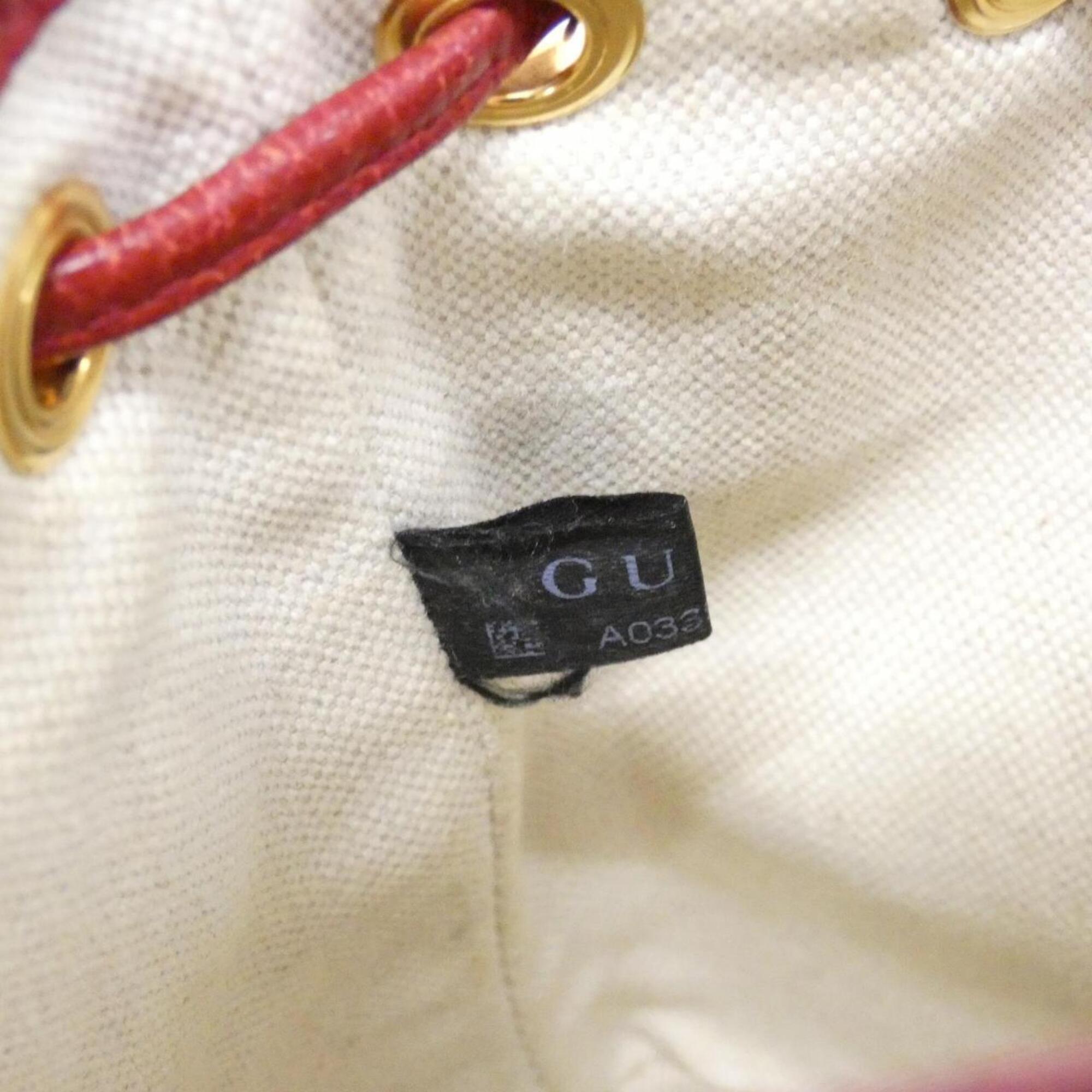 Gucci Beige Cherry Red Gg Supreme Leather Shoulder Bag (Pre-Owned)