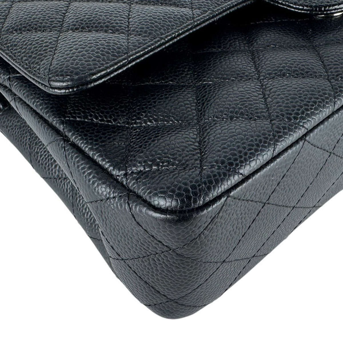 Chanel Black Grained Calfskin Shoulder Bag (Pre-Owned)