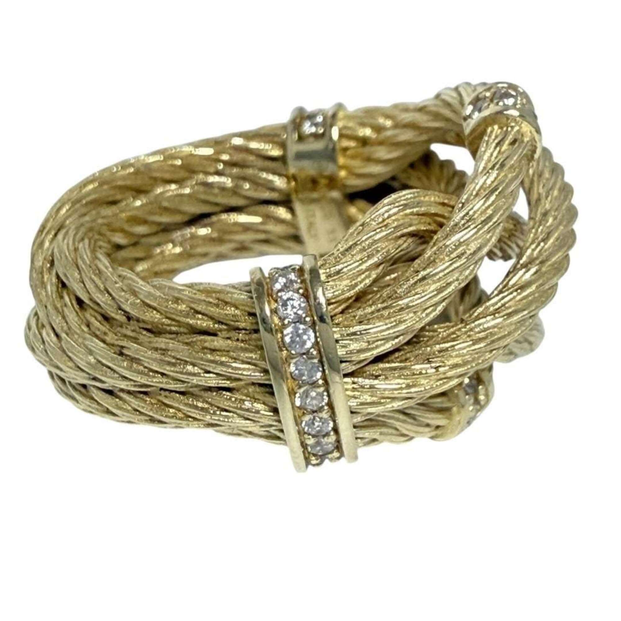 Bottega Veneta Rhinestone Silver 925 Band Ring (Pre-Owned)
