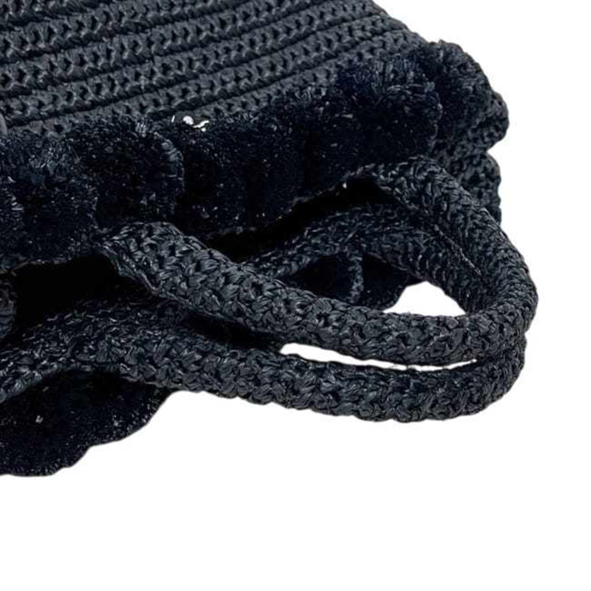 Prada Black Nero Raffia Handbag Shoulder Bag (Pre-Owned)