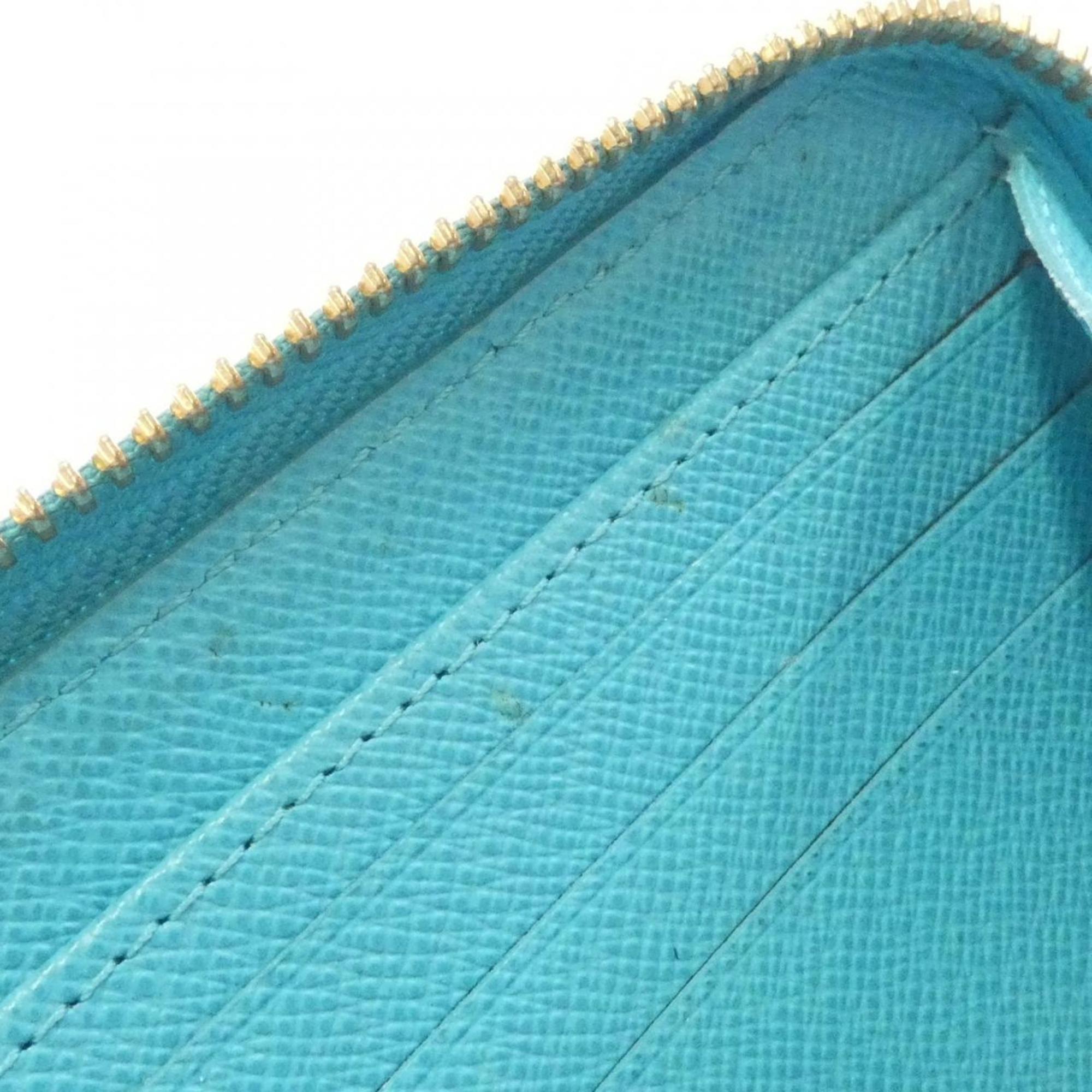 Louis Vuitton Blue Leather Long Wallet (Bi-Fold) (Pre-Owned)