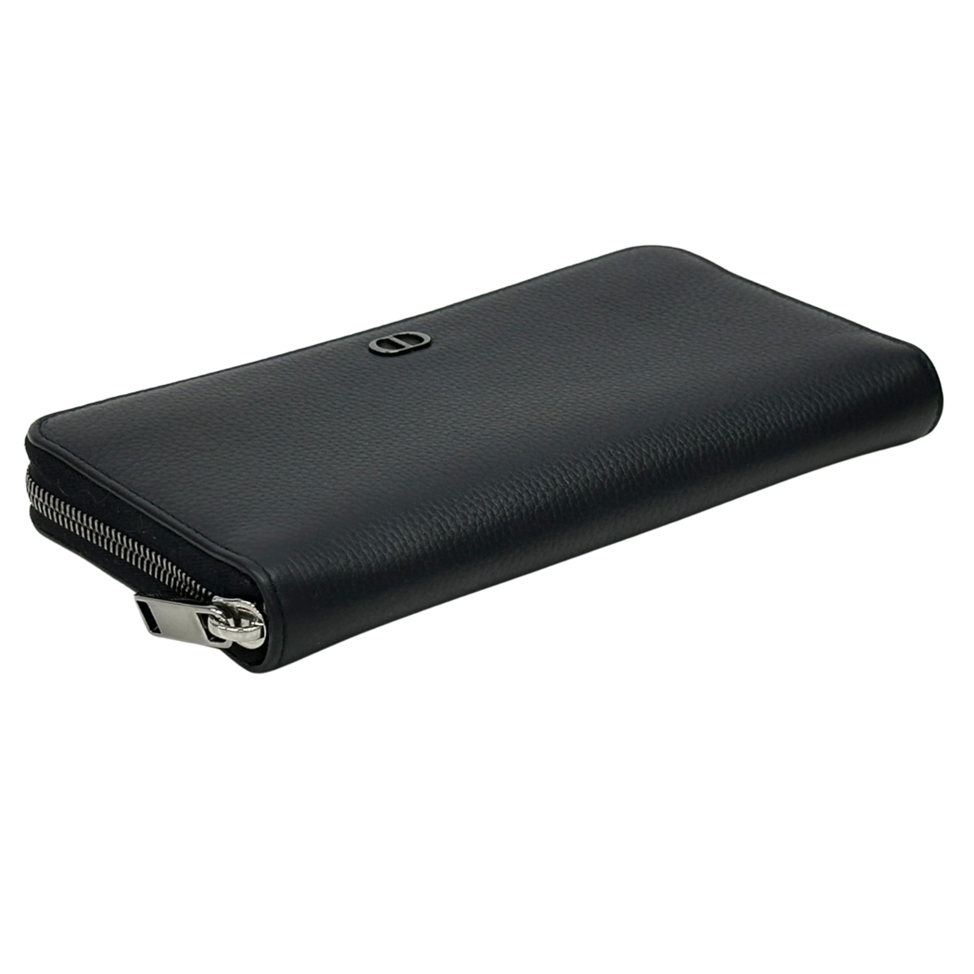 Christian Dior Black Leather Long Wallet (Bi-Fold) (Pre-Owned)