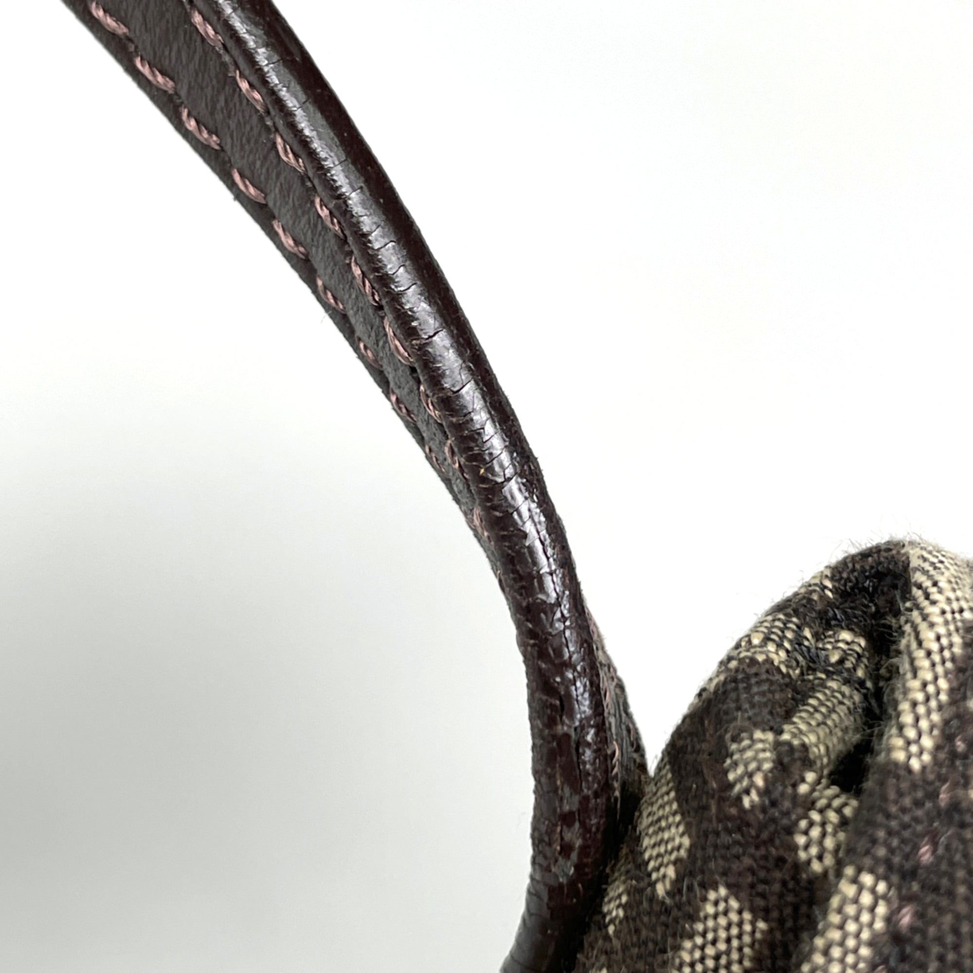 Fendi Zucchino Brown Canvas Leather Shoulder Bag (Pre-Owned)