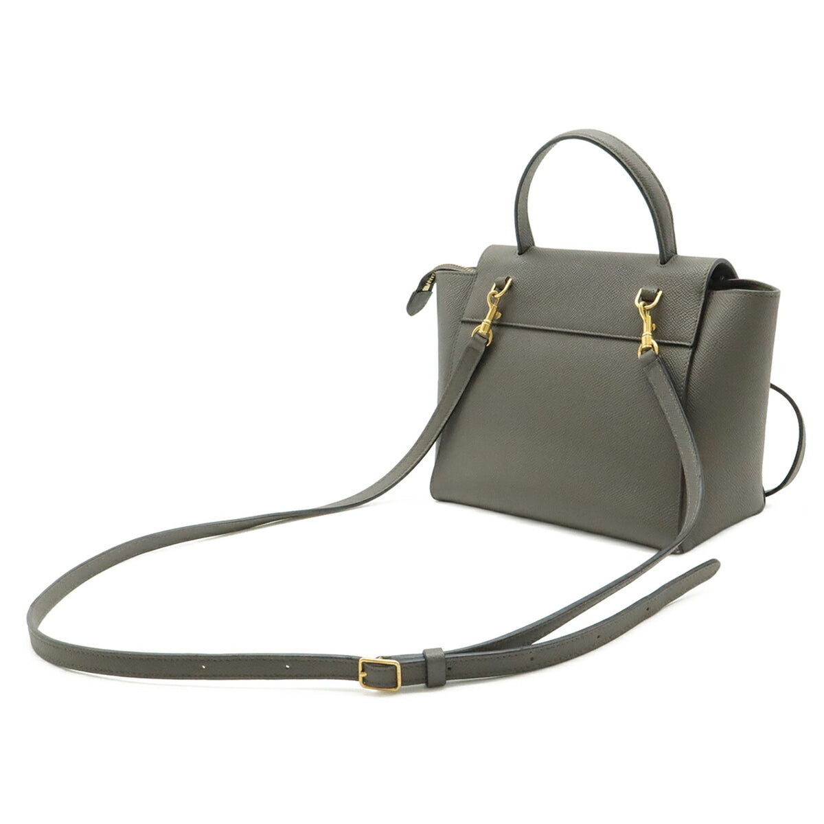 Celine Gray Leather Handbag Shoulder Bag (Pre-Owned)