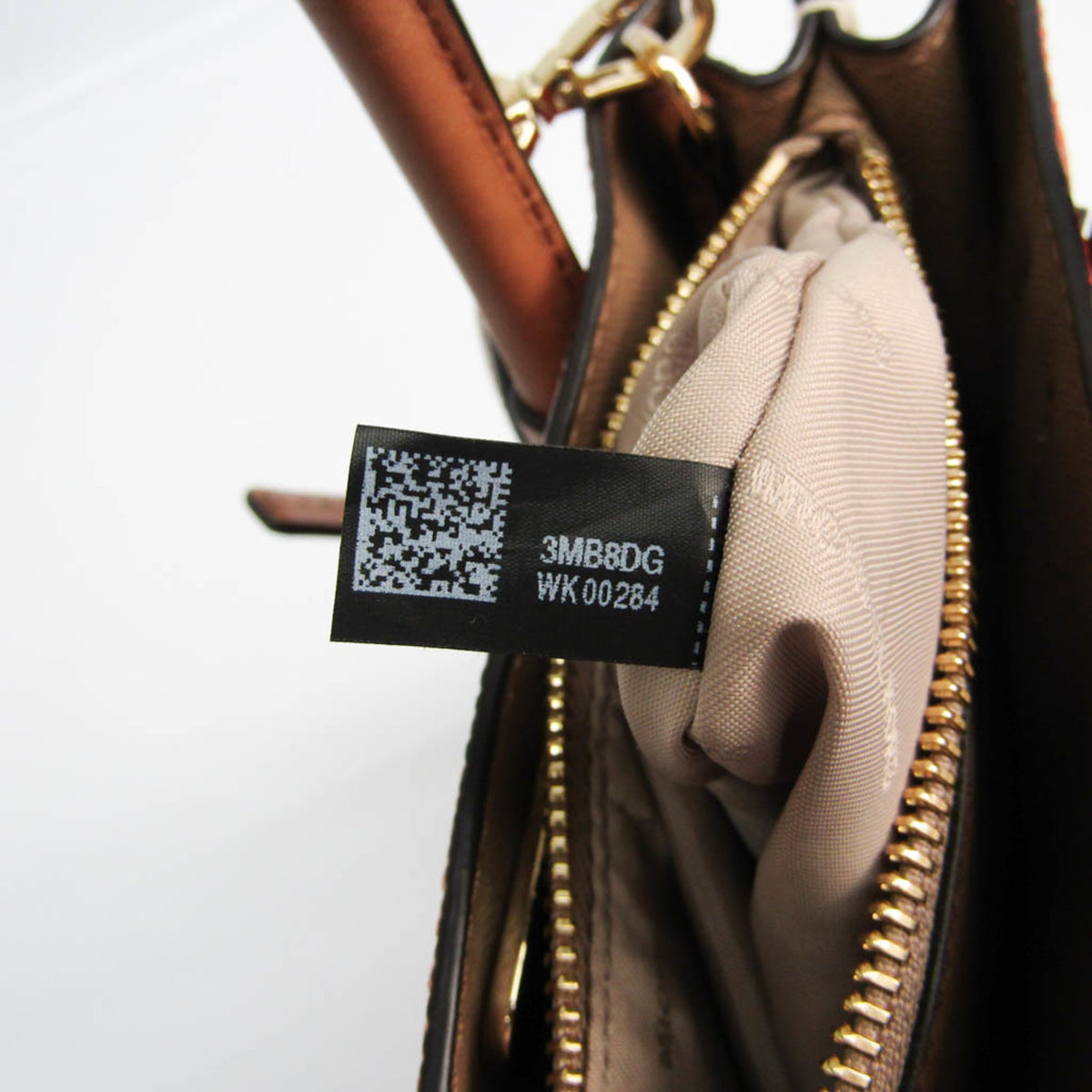 Michael Kors Brown Dark Orange Off-White Leather Handbag Shoulder Bag (Pre-Owned)