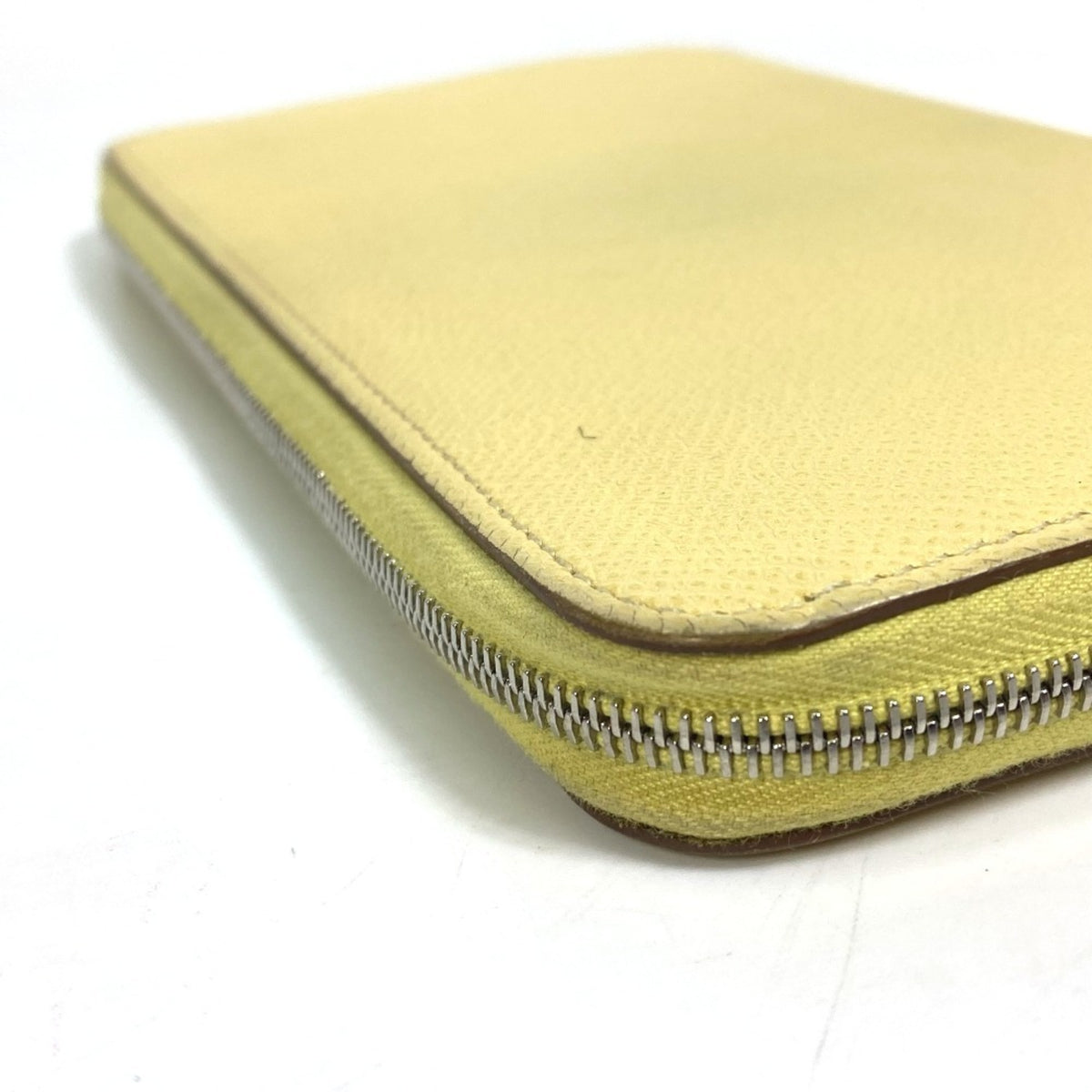 Hermes Silk'in Green Yellow Leather Long Wallet (Bi-Fold) (Pre-Owned)