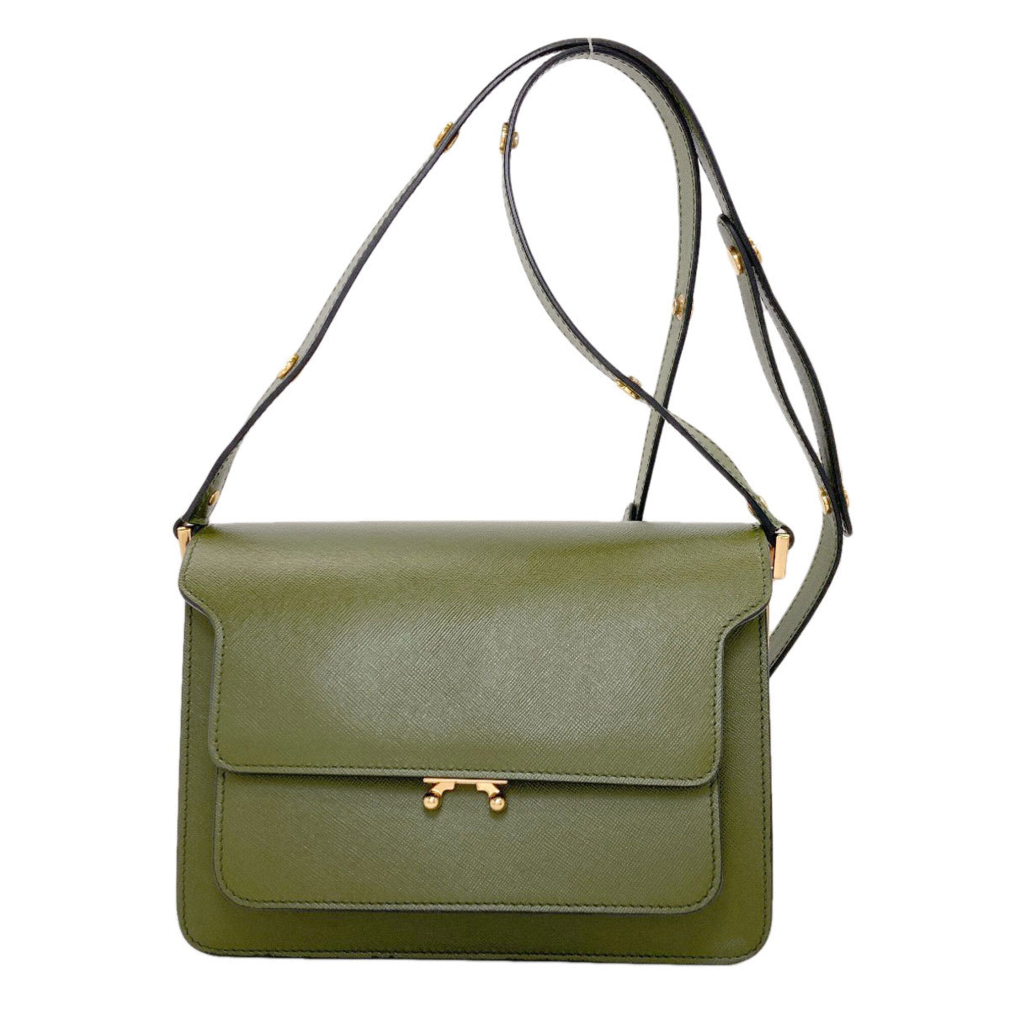 Marni Khaki Leather Shoulder Bag (Pre-Owned)