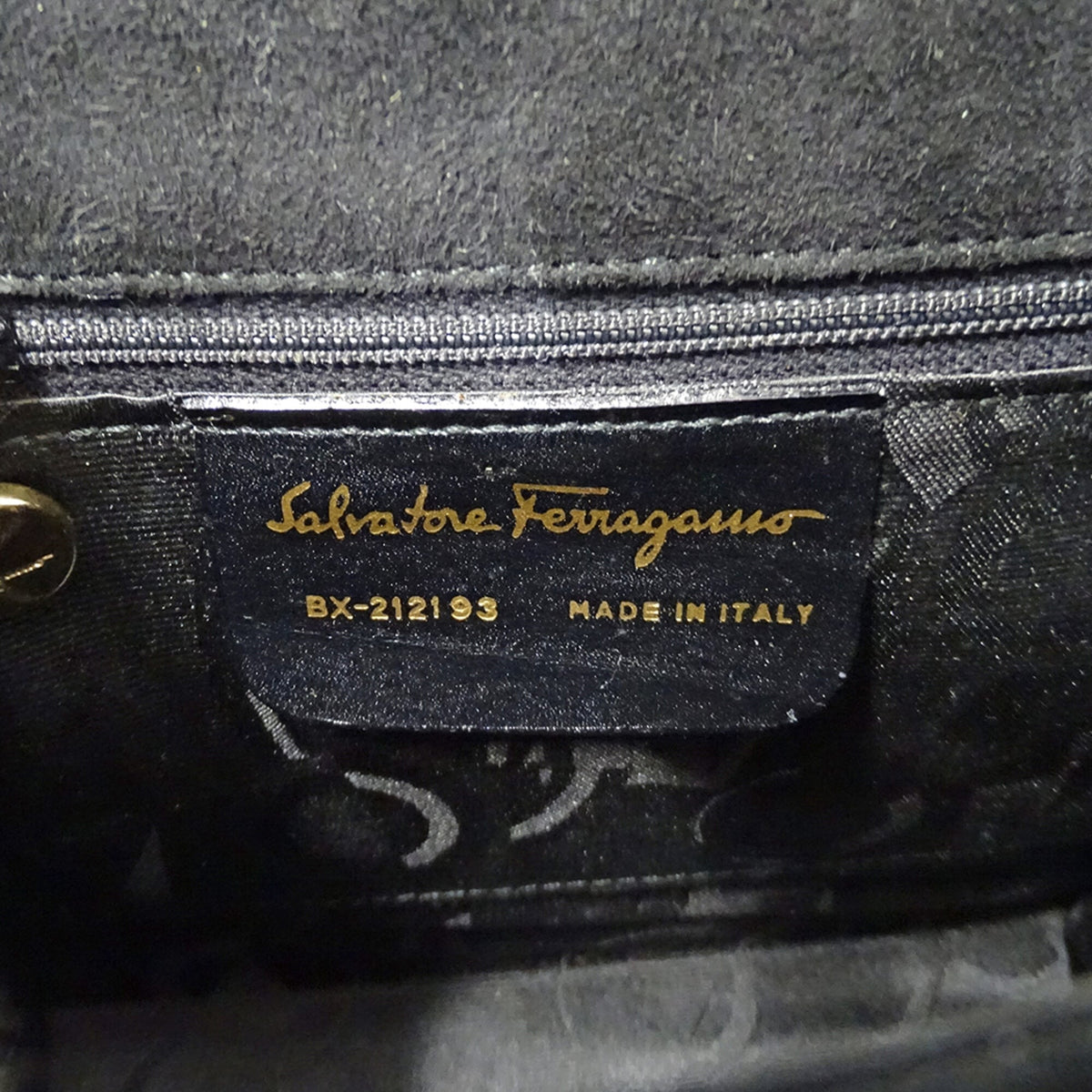 Salvatore Ferragamo Black Suede Handbag Shoulder Bag (Pre-Owned)