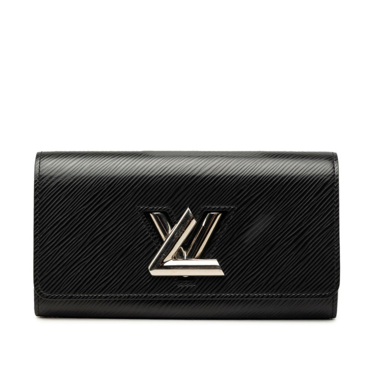 Louis Vuitton Black Noir Leather Long Wallet (Bi-Fold) (Pre-Owned)