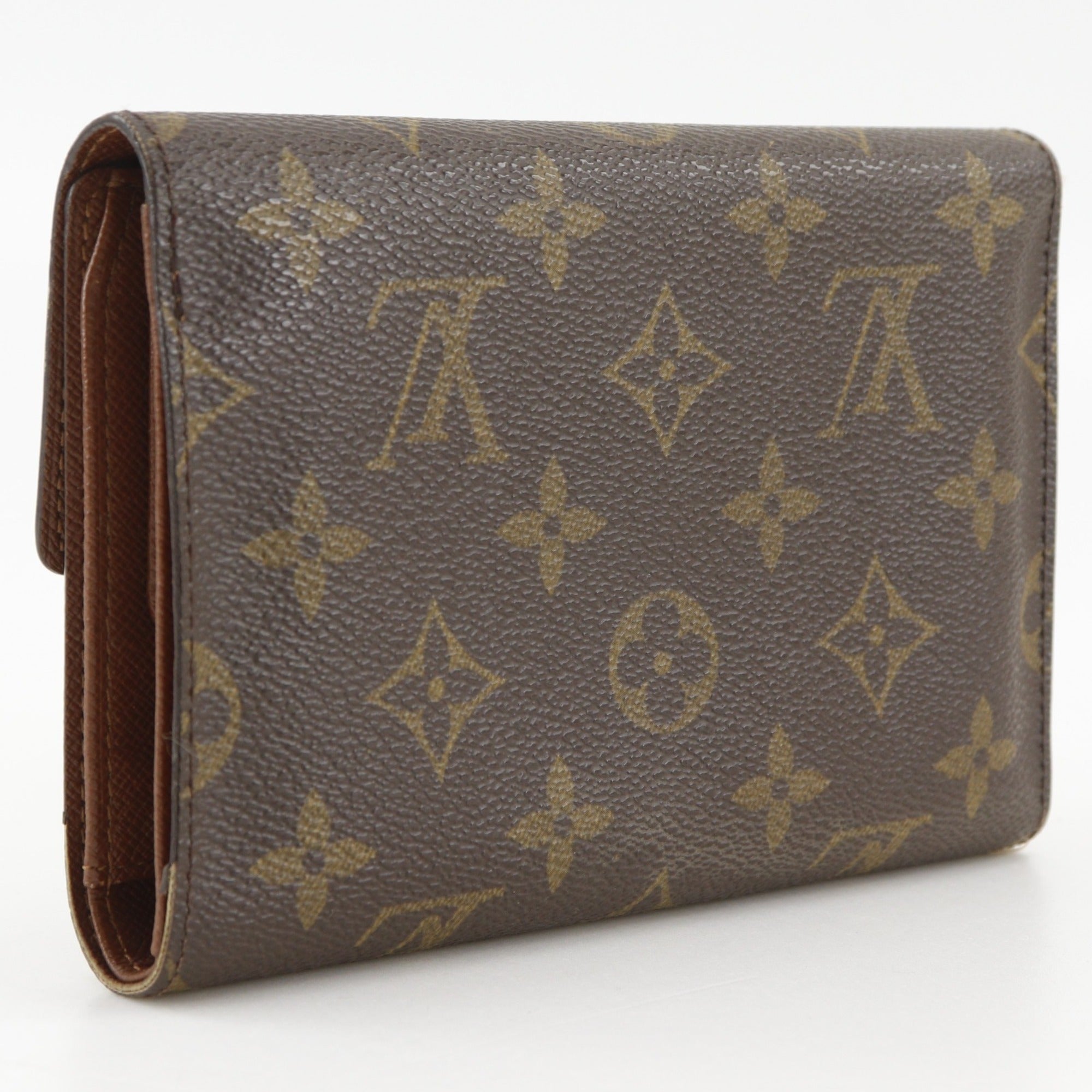 Louis Vuitton Brown Monogram Canvas Wallet (Tri-Fold) (Pre-Owned)