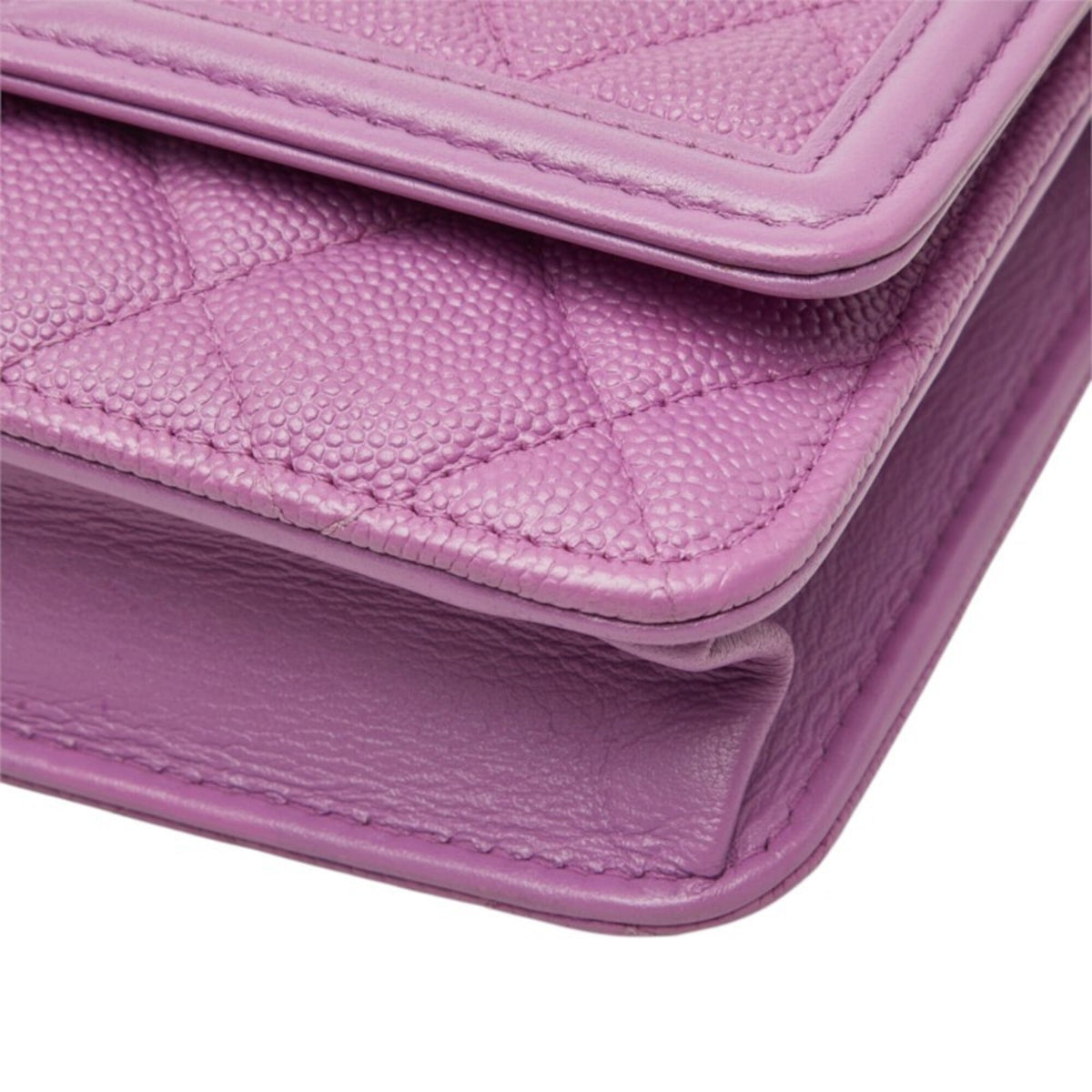 Chanel Purple Grained Calfskin Pochette Shoulder Bag (Pre-Owned)