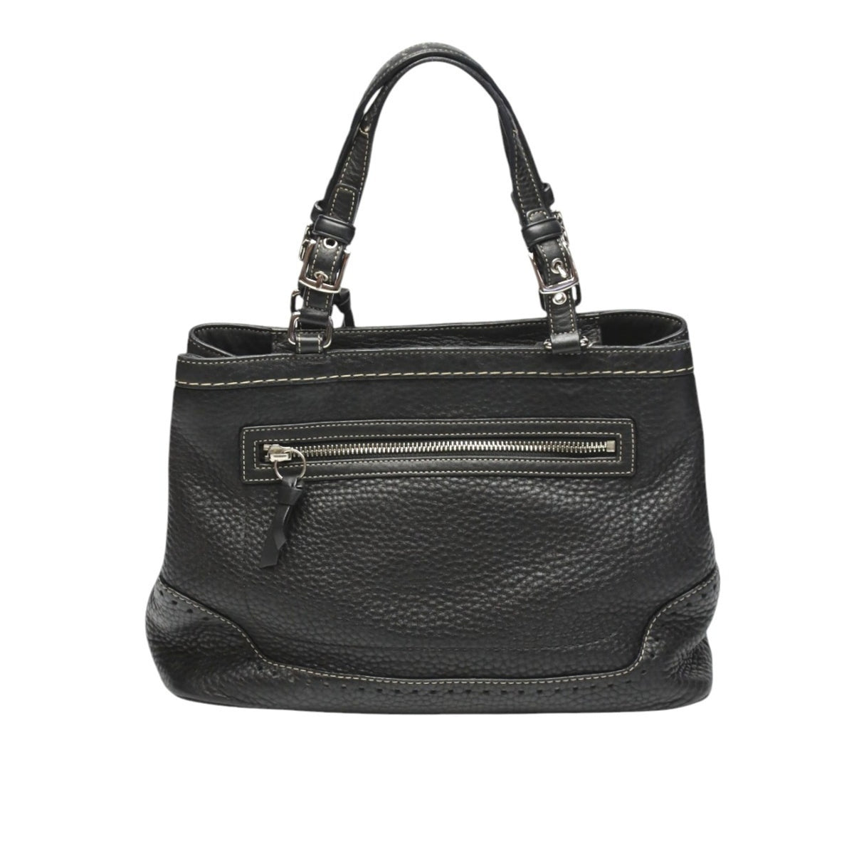 Coach Black Leather Handbag (Pre-Owned)
