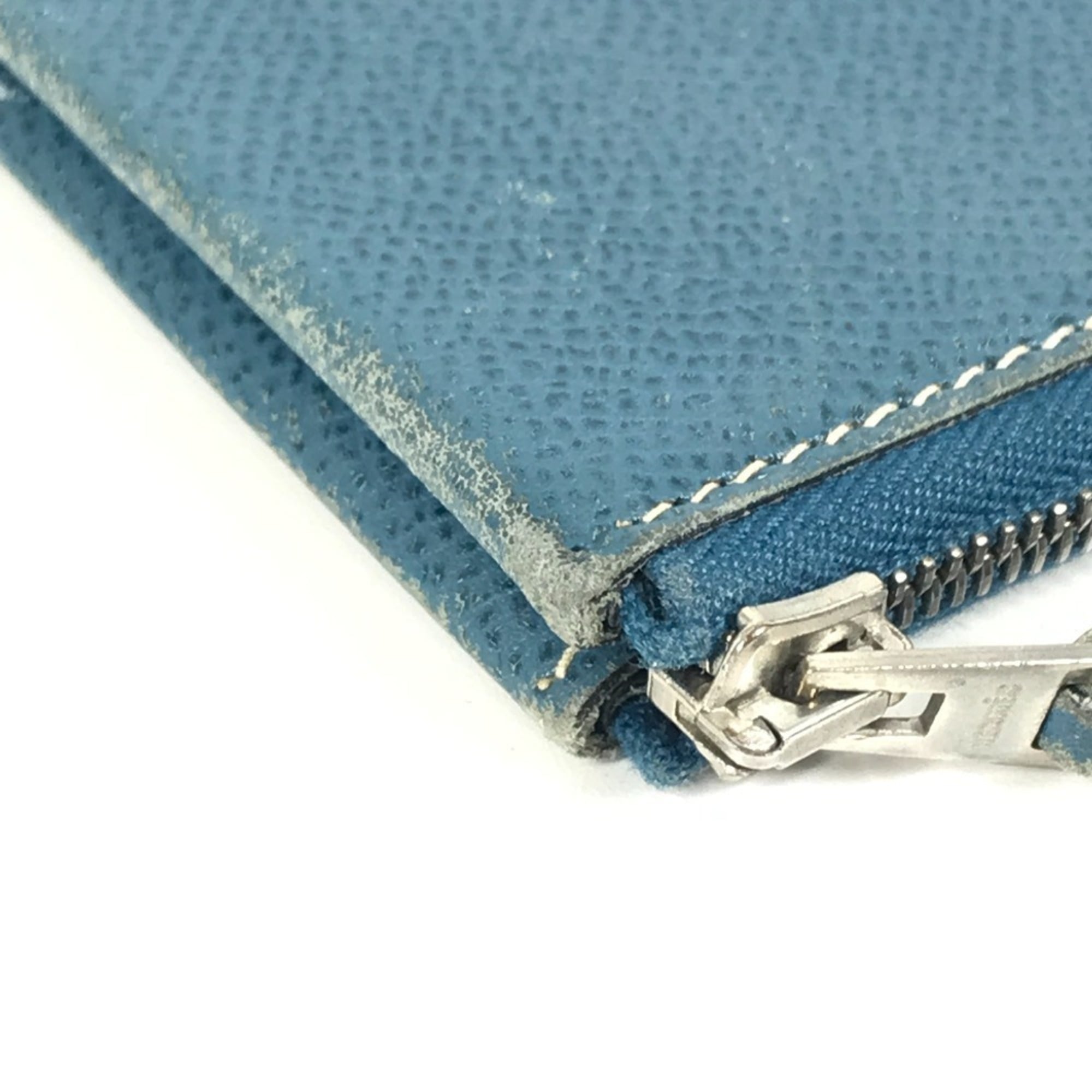 Hermes Blue Epsom Leather Clutch Bag Pouch (Pre-Owned)