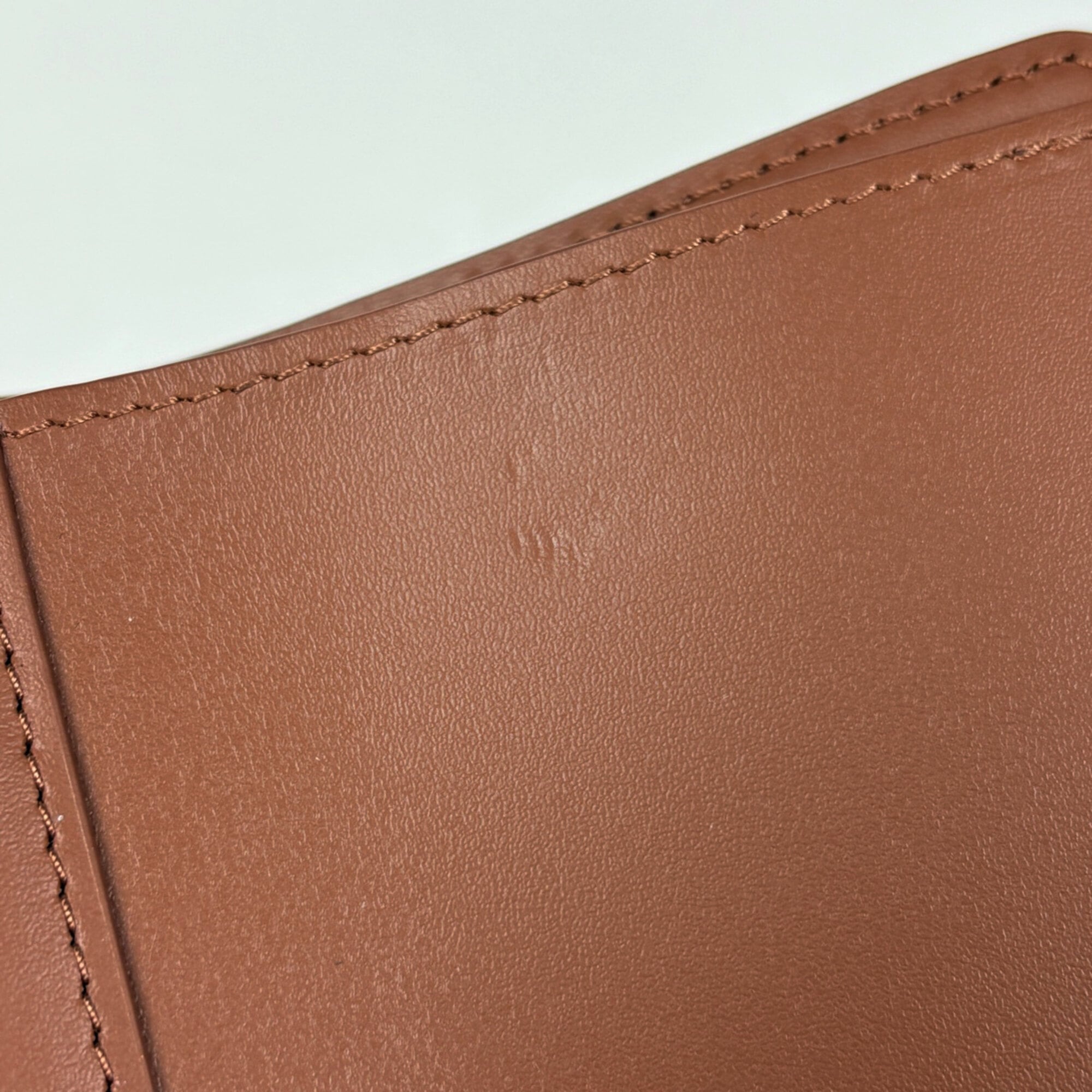 Louis Vuitton Brown Leather Wallet (Tri-Fold) (Pre-Owned)