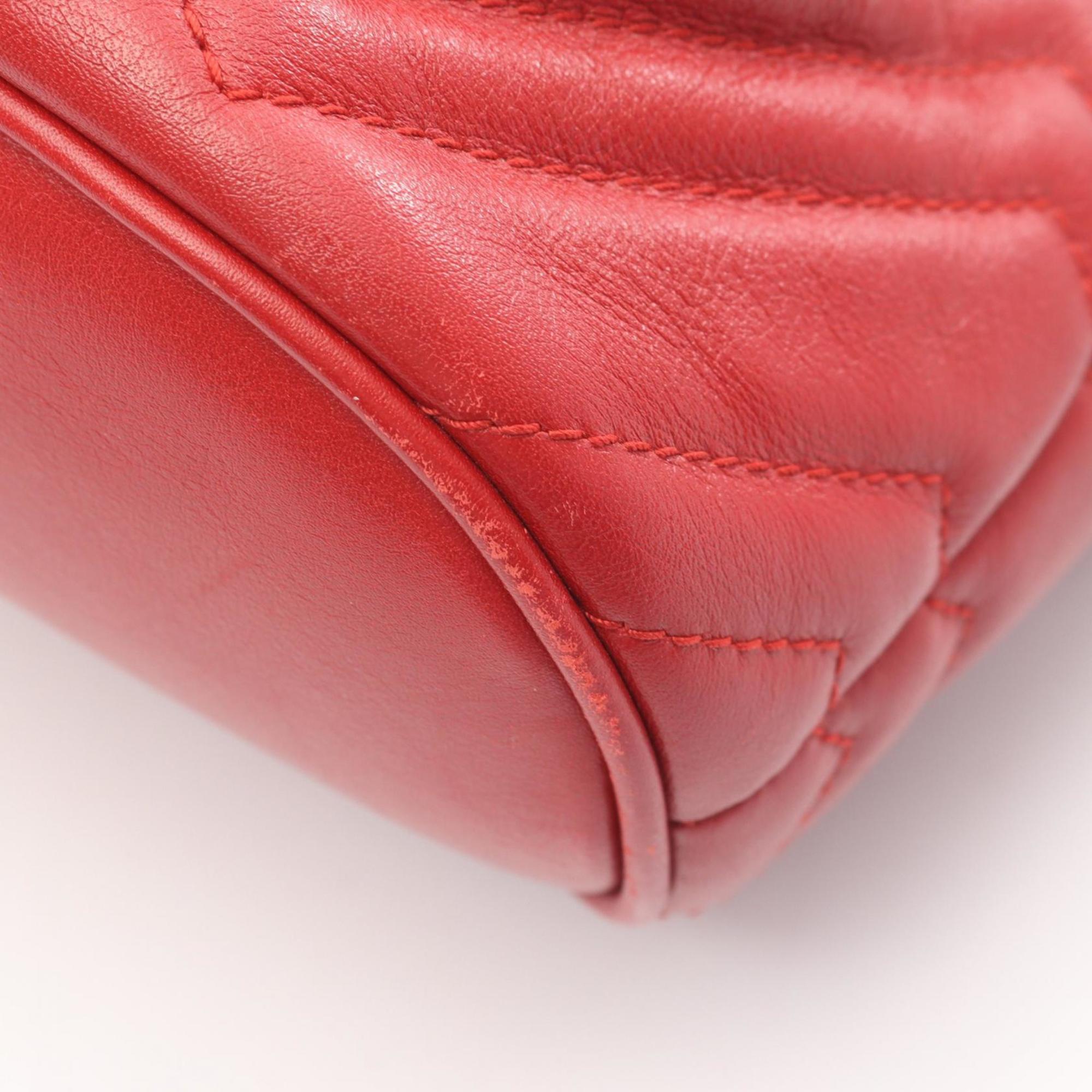 Gucci Red Color Leather Backpack (Pre-Owned)