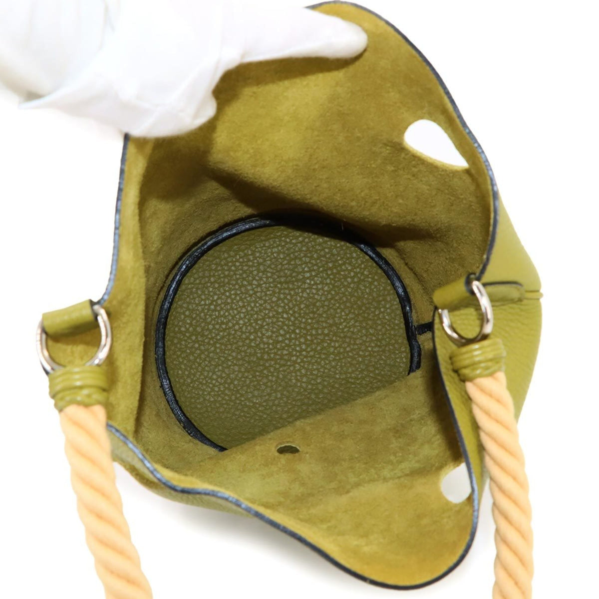 Hermes Green Taurillon Clemence Leather Handbag (Pre-Owned)