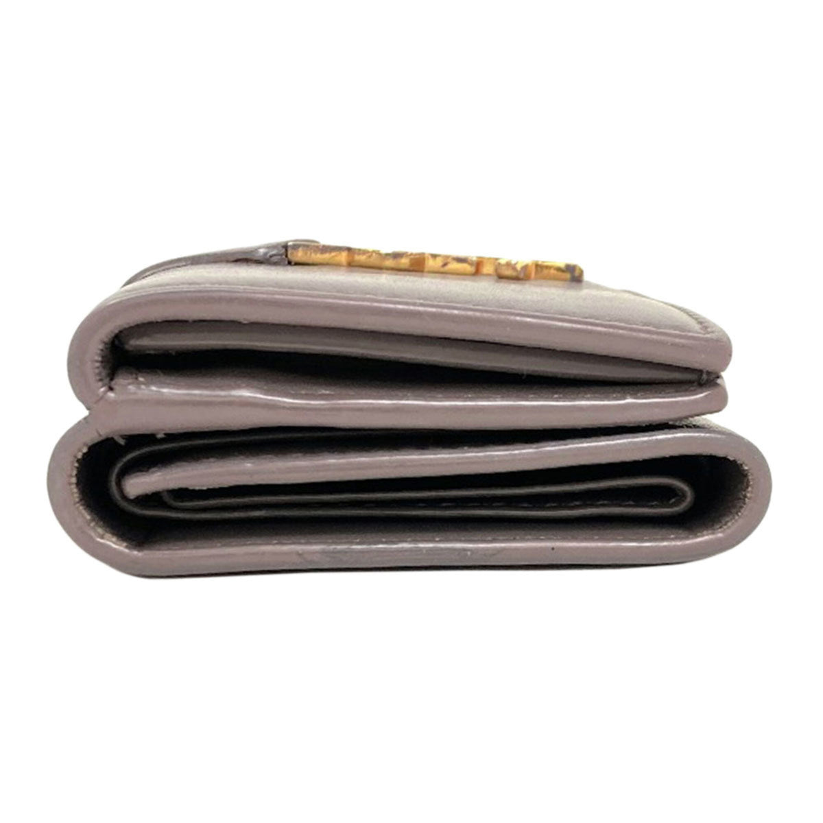 Yves Saint Laurent Gray Leather Wallet (Tri-Fold) (Pre-Owned)