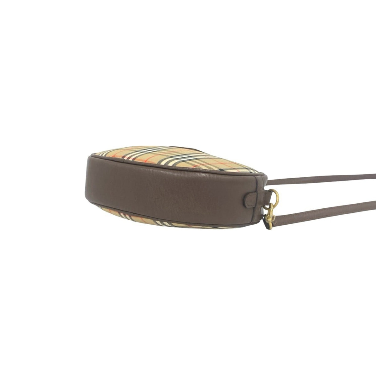 Burberry Beige Brown Canvas Leather Shoulder Bag (Pre-Owned)