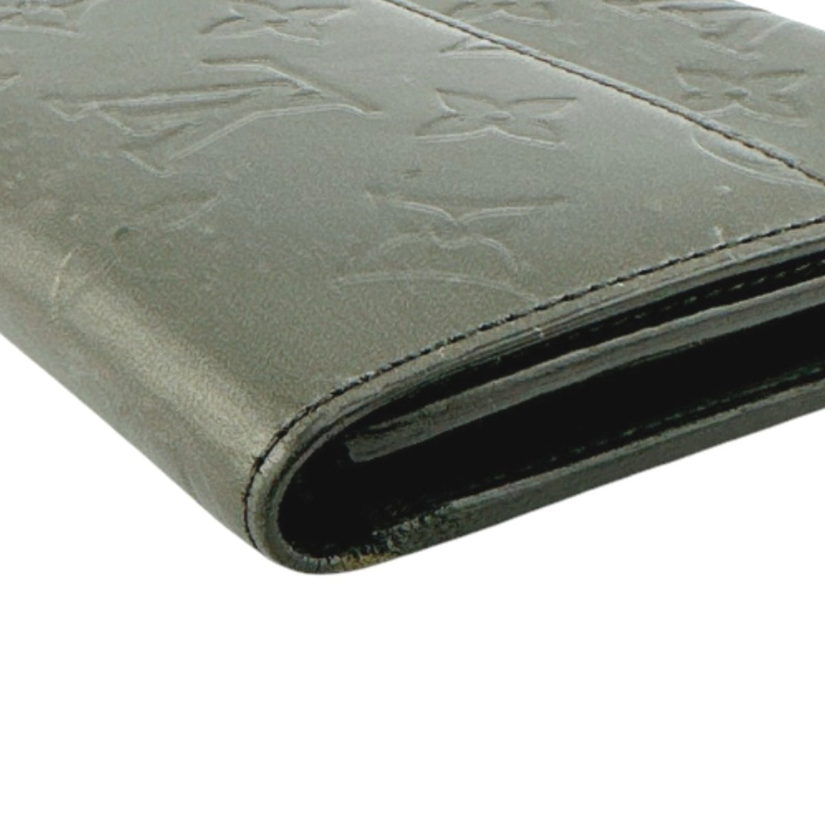 Louis Vuitton Monogram Mat Black Noir Monogram Mat Wallet (Tri-Fold) (Pre-Owned)