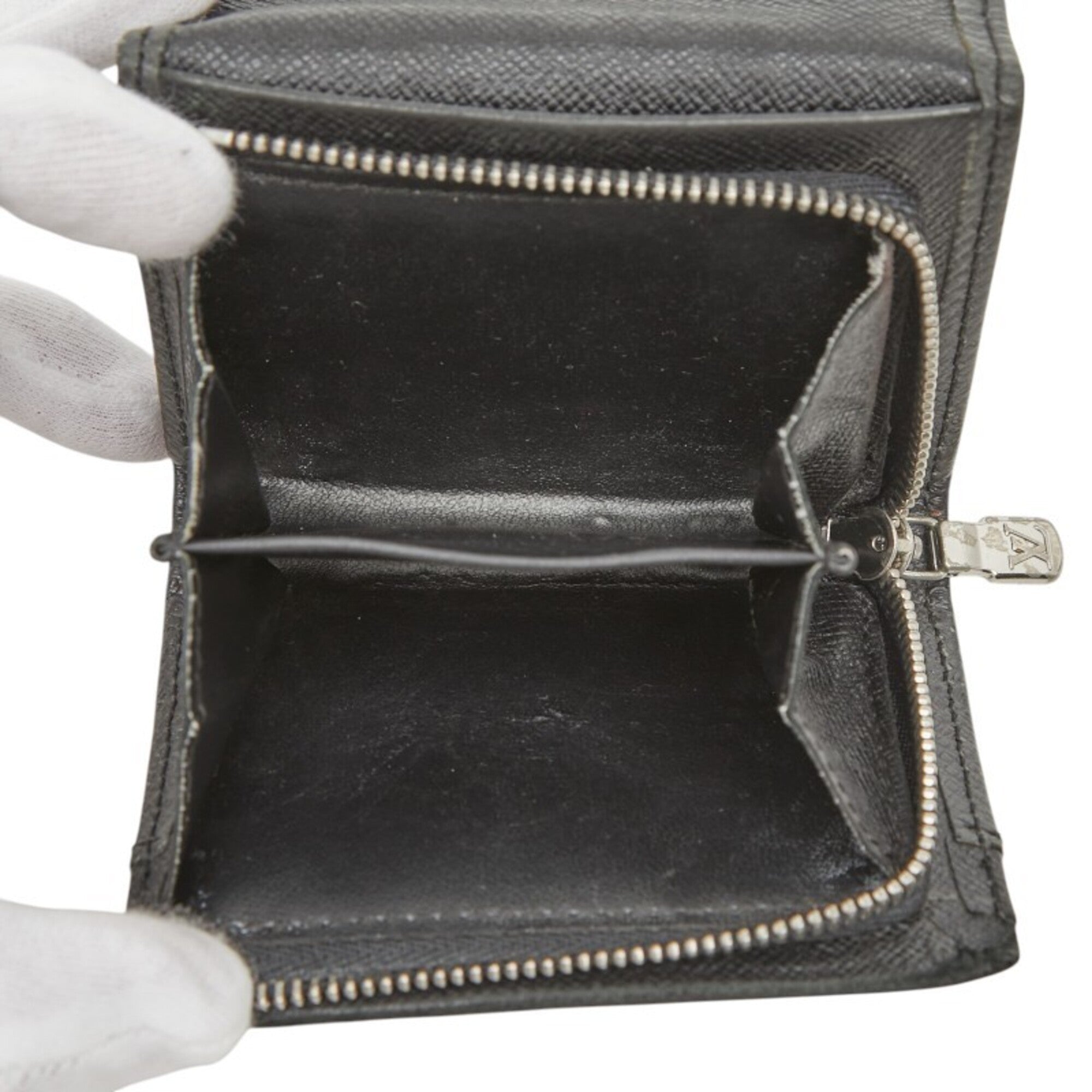 Louis Vuitton Ardoise Black Leather Coin Purse/Coin Case (Pre-Owned)