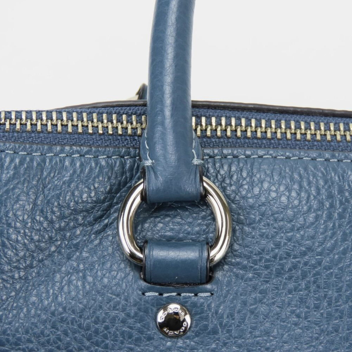 Coach Navy Leather Handbag (Pre-Owned)