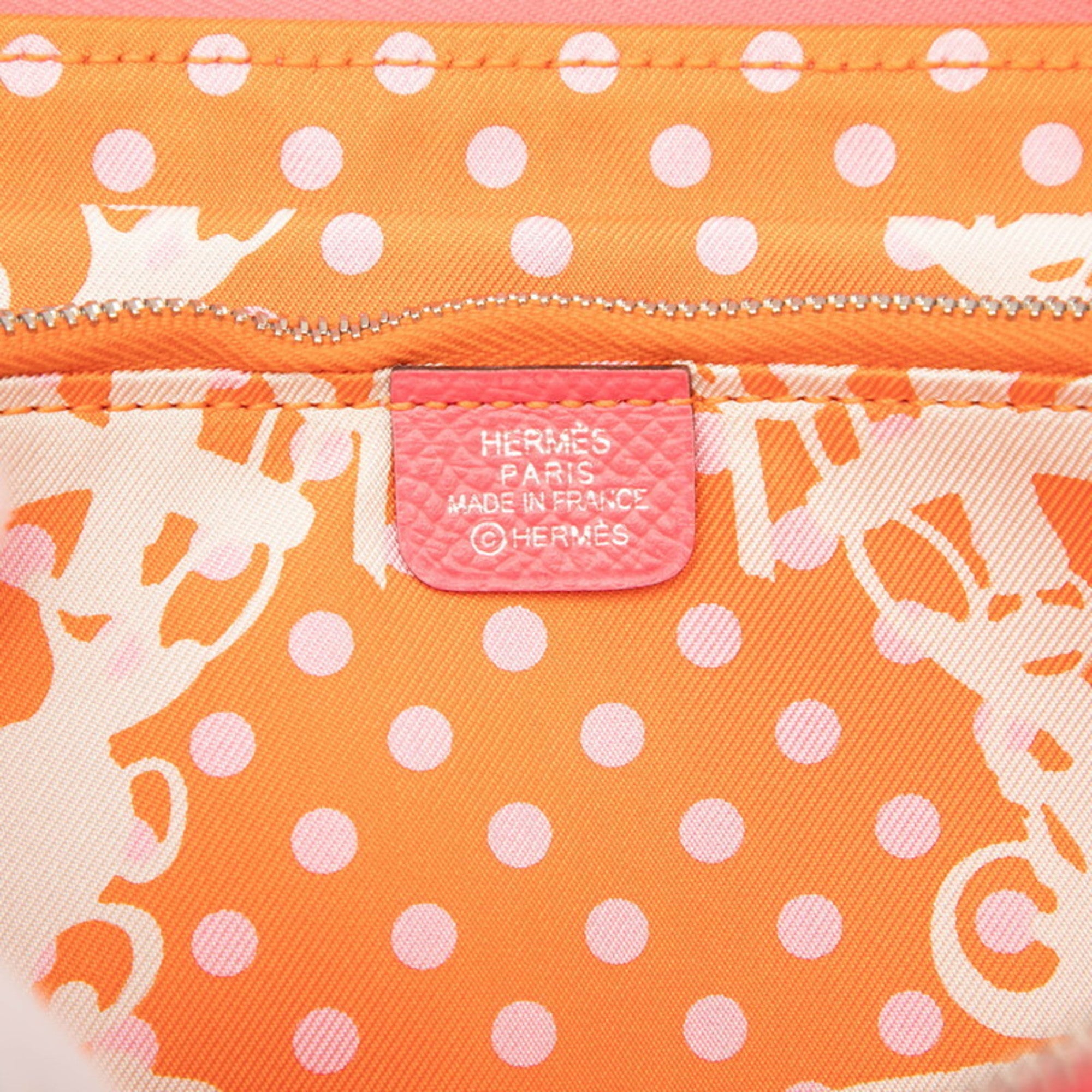 Hermes Orange Pink Rose Azalee Epsom Leather Long Wallet (Bi-Fold) (Pre-Owned)