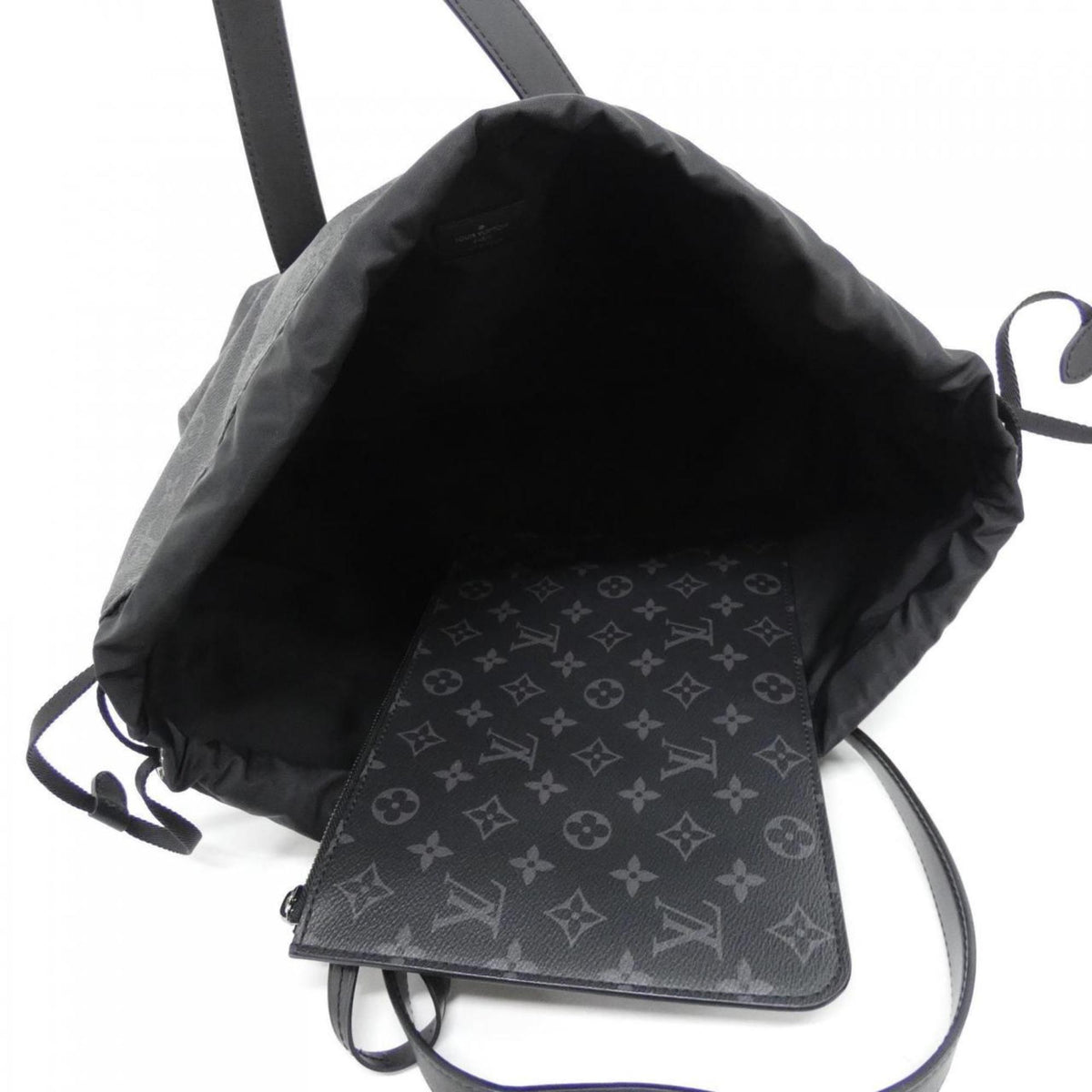 Louis Vuitton Black Coated Canvas Handbag Pouch (Pre-Owned)
