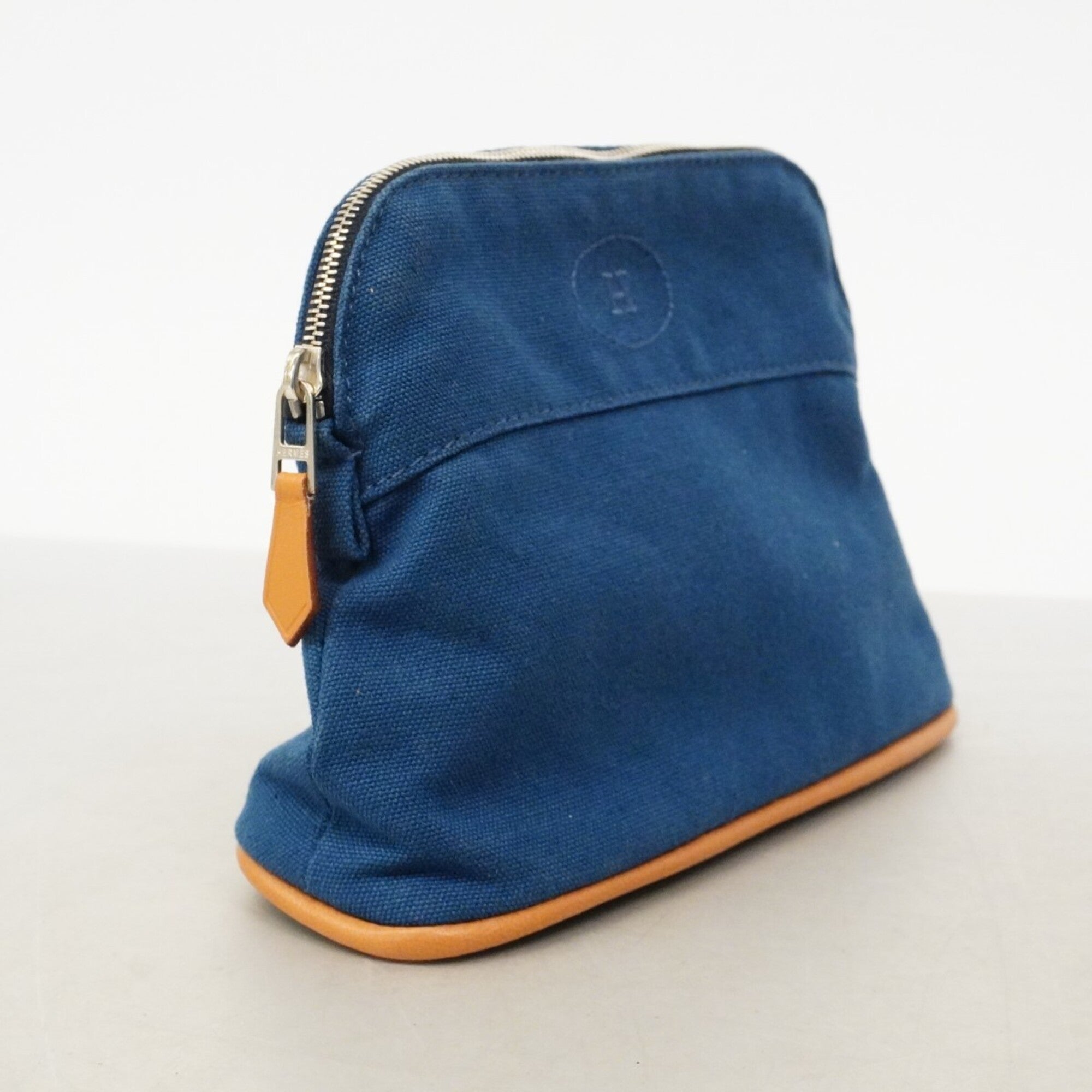 Hermes Blue Canvas Pouch (Pre-Owned)
