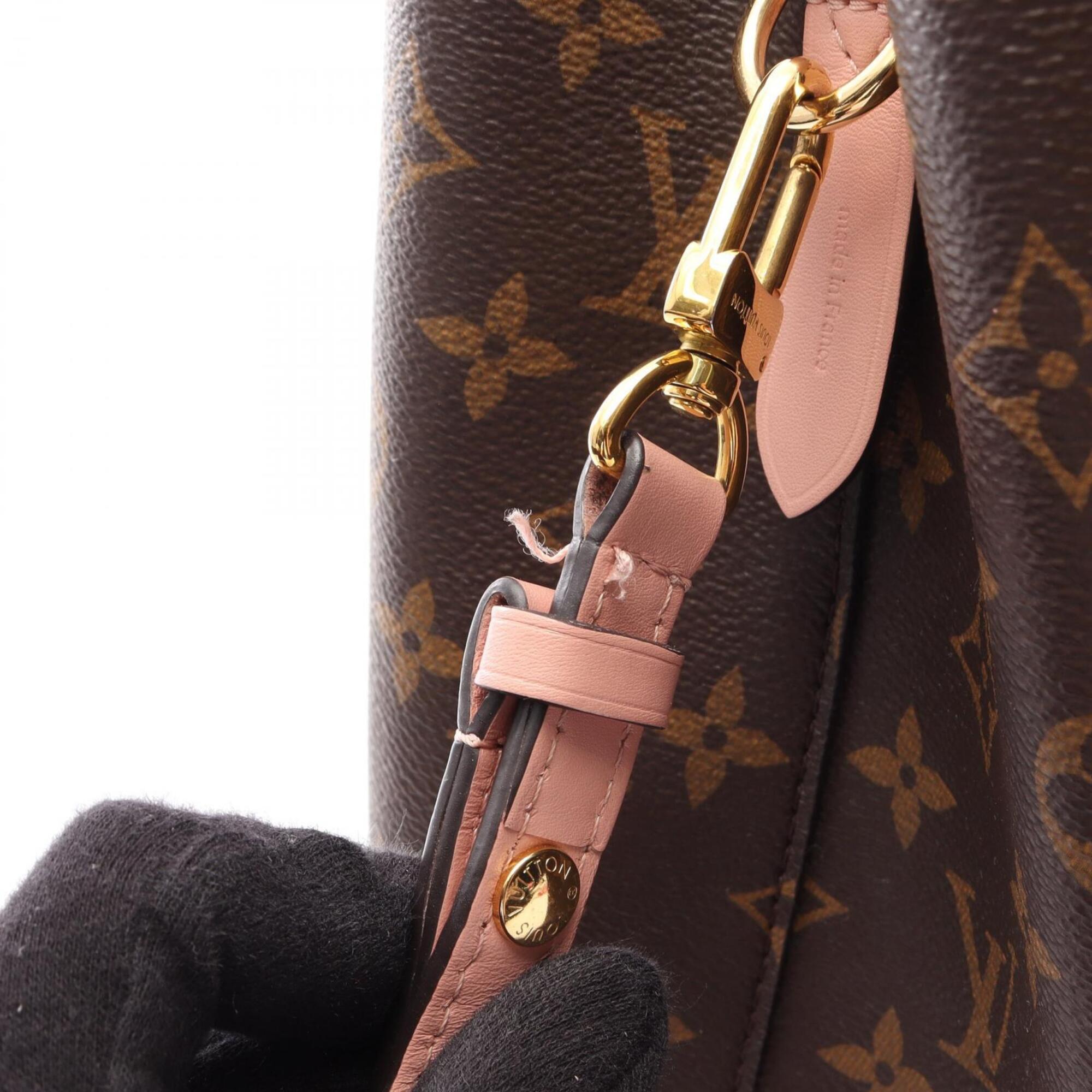 Louis Vuitton Brown Pink Coated Canvas Leather Handbag Shoulder Bag (Pre-Owned)