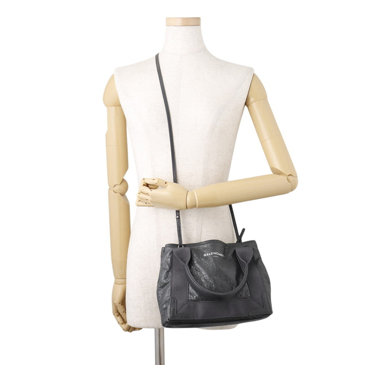 Balenciaga Gray Leather Canvas Handbag (Pre-Owned)