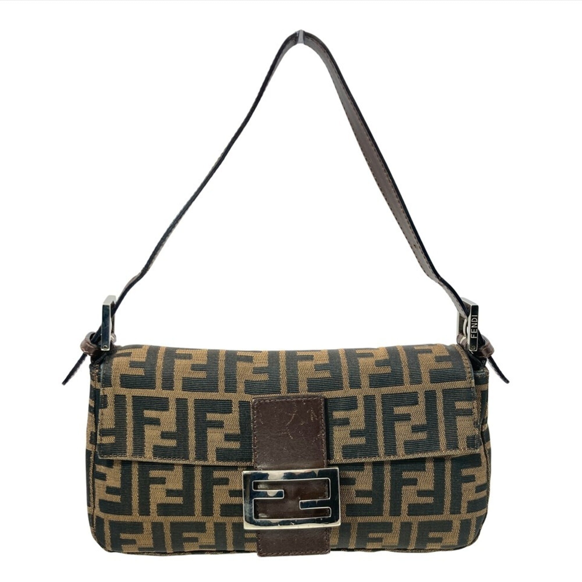 Fendi Brown Canvas Shoulder Bag (Pre-Owned)