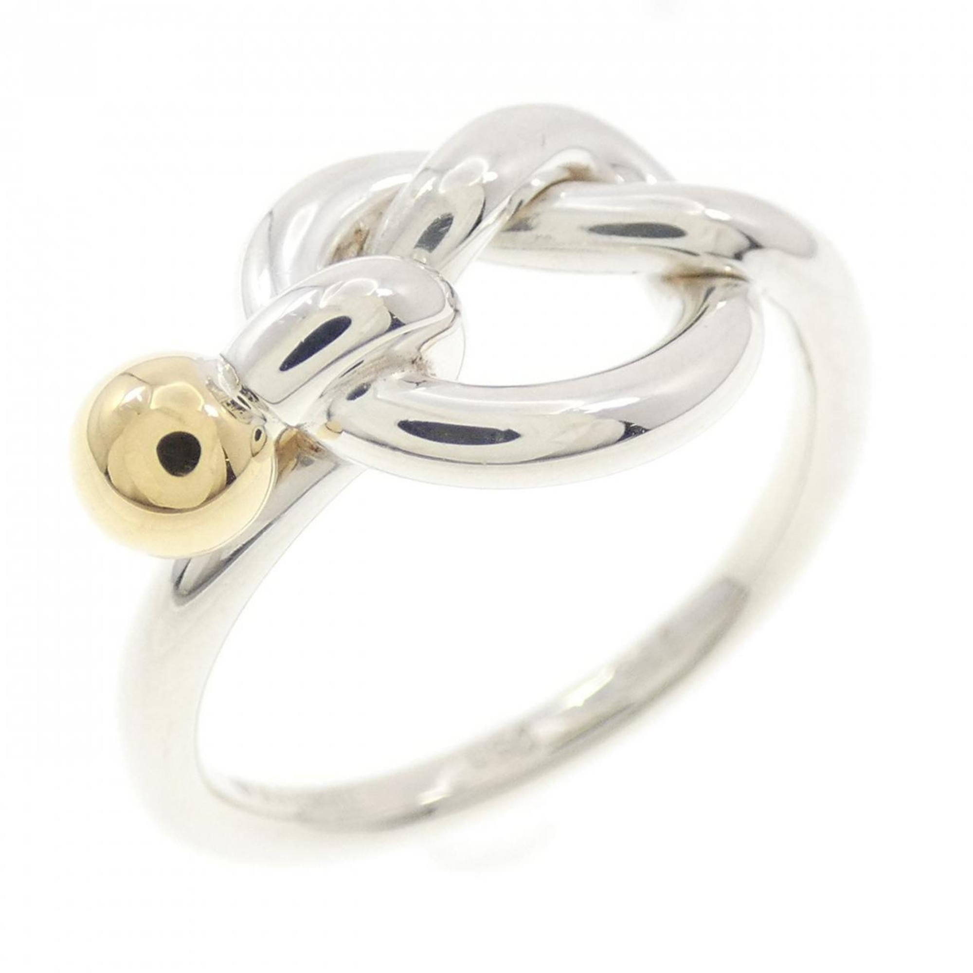 Tiffany Silver Yellow Gold Yellow Gold (18K) Silver 925 Band Ring (Pre-Owned)
