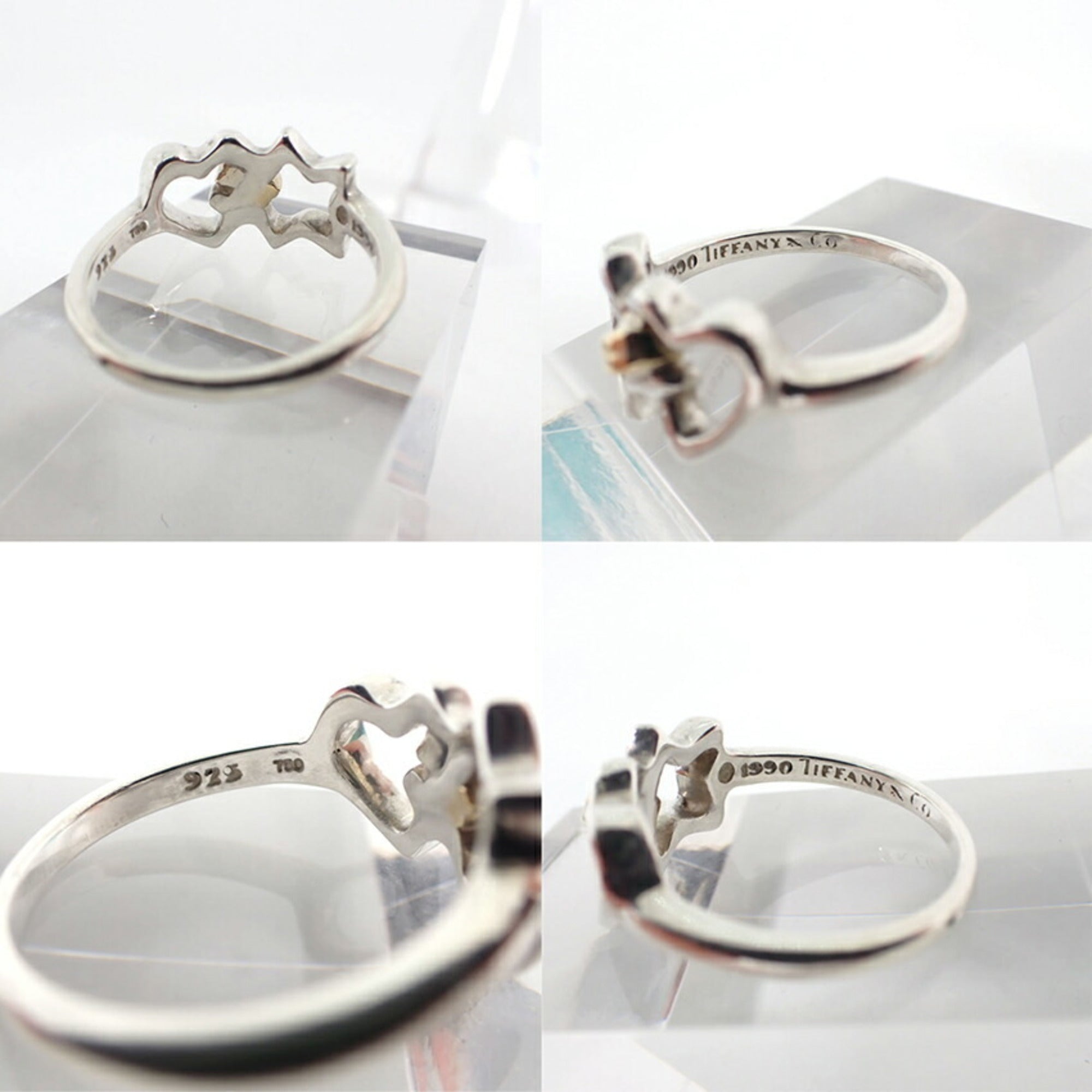 Tiffany Gold Silver Yellow Gold (18K) Sterling Silver 925 Band Ring (Pre-Owned)