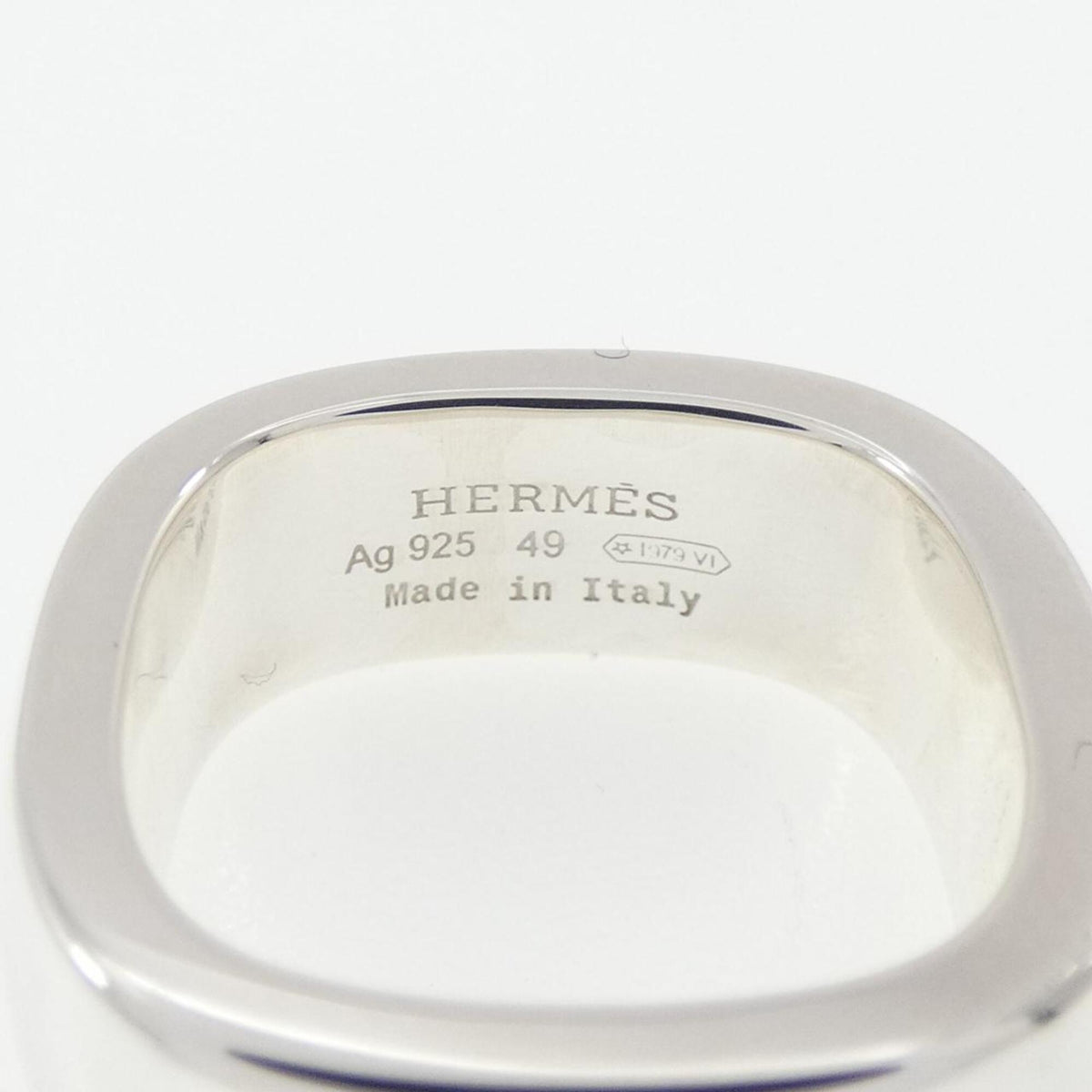 Hermes Silver 925 Band Ring (Pre-Owned)