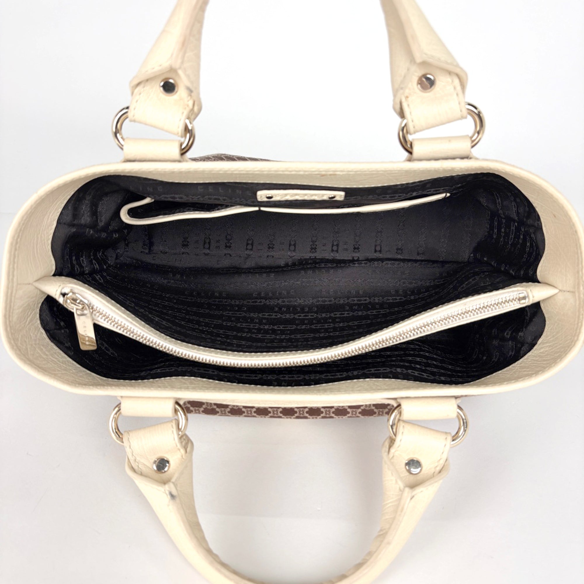 Celine Macadam Brown Canvas Leather Handbag (Pre-Owned)