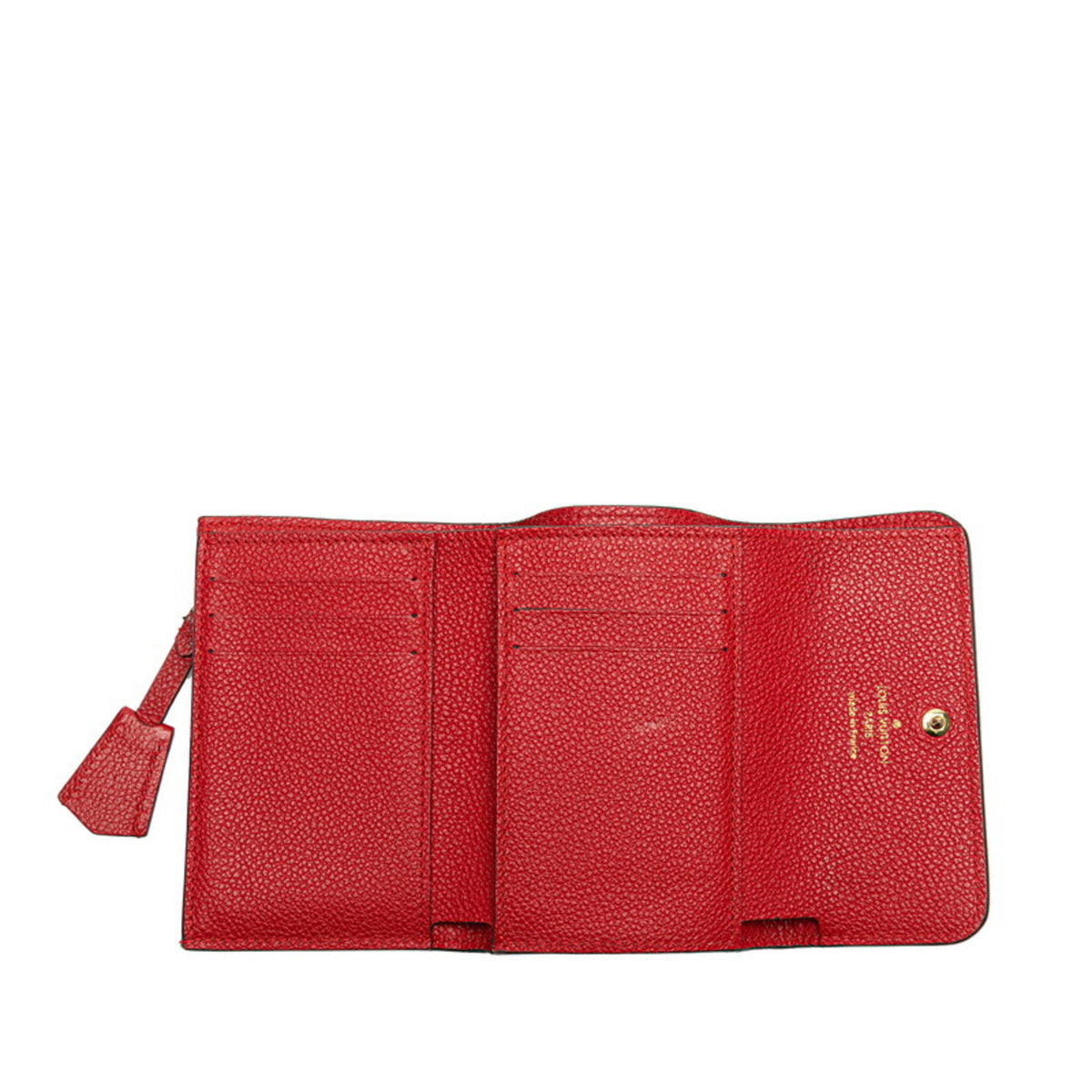 Louis Vuitton Cerise Red Color Leather Wallet (Tri-Fold) (Pre-Owned)