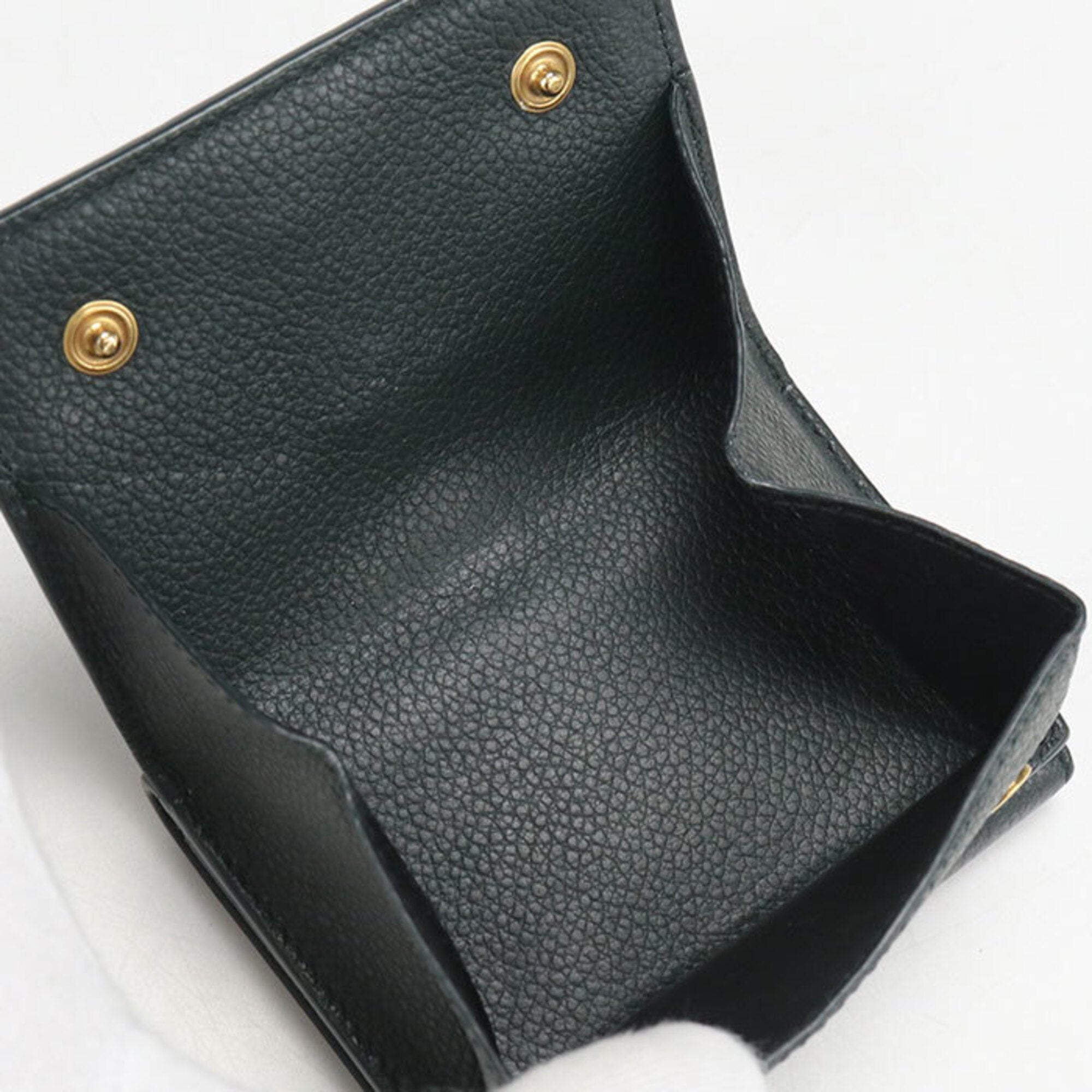 Saint Laurent Green Leather Wallet (Tri-Fold) (Pre-Owned)