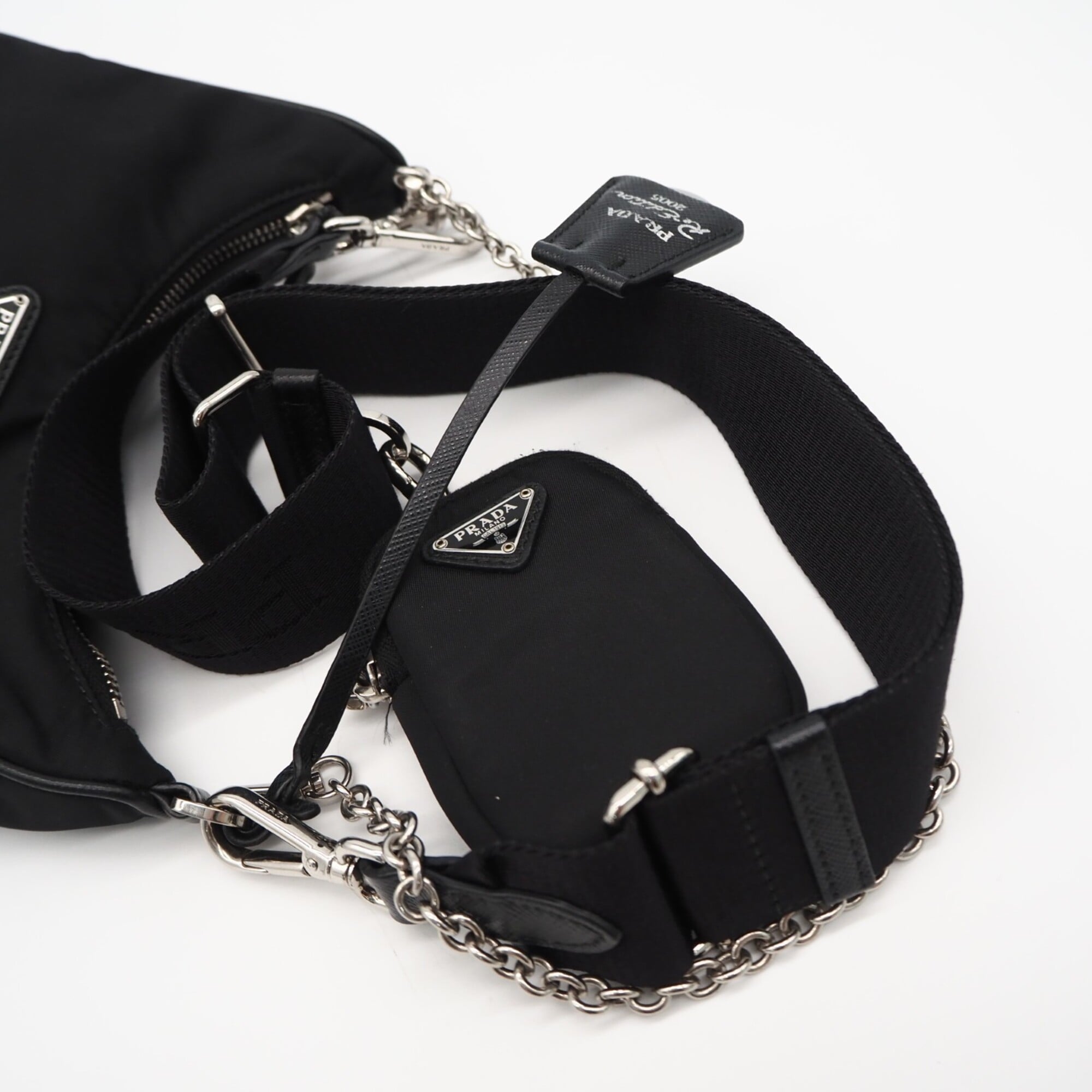 Prada Black Nylon Pouch Shoulder Bag (Pre-Owned)