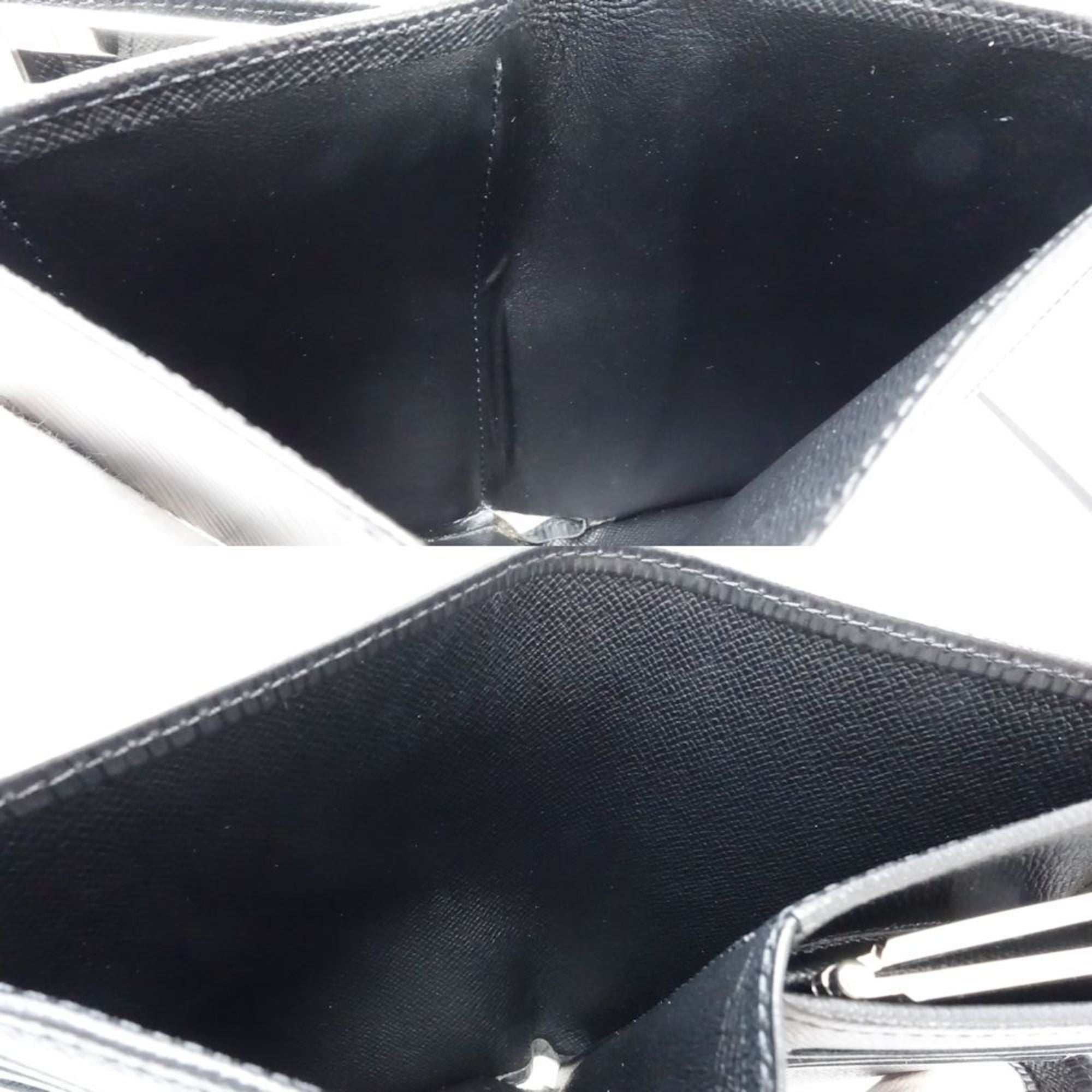 Louis Vuitton Noir Leather Wallet (Bi-Fold) (Pre-Owned)