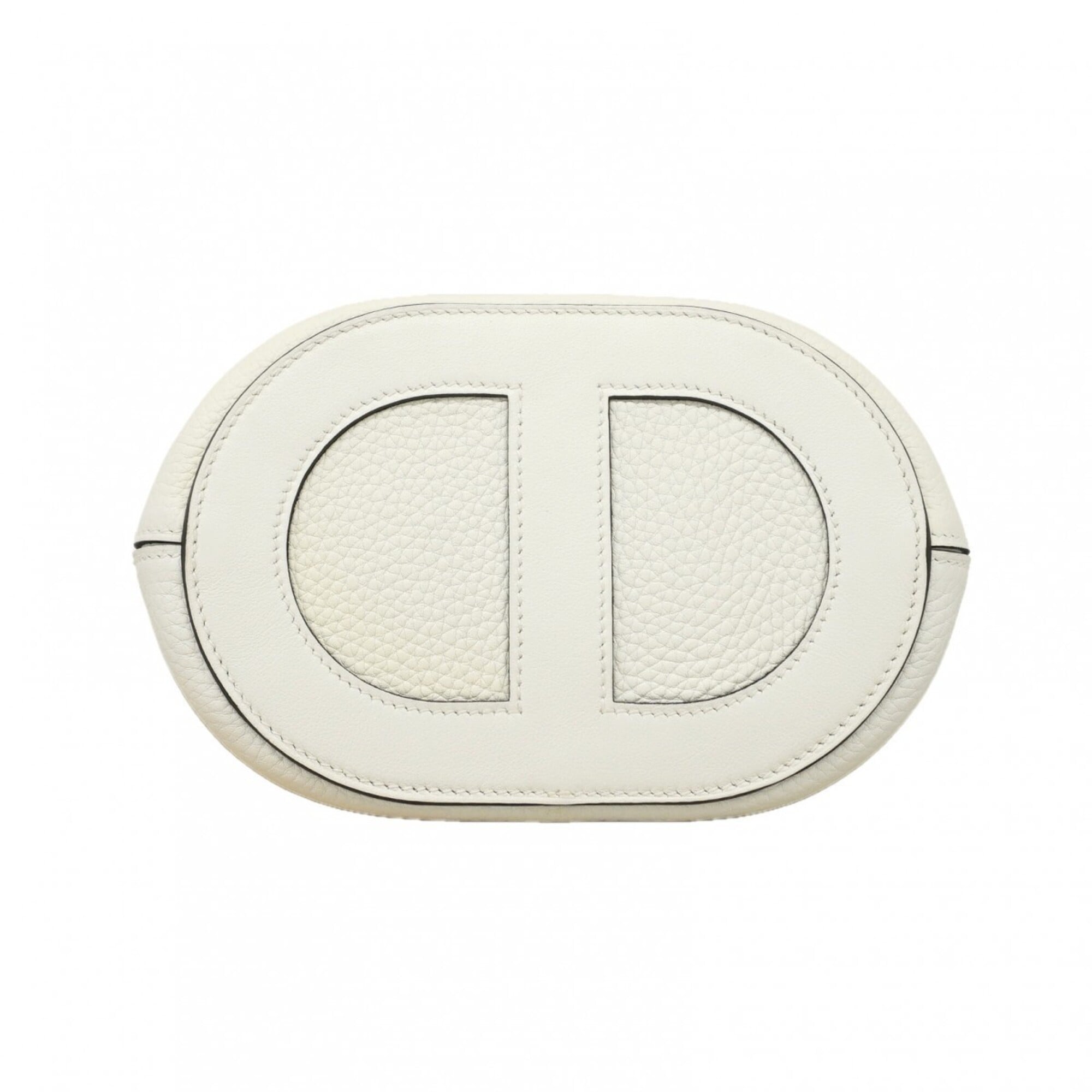 Hermes White Taurillon Clemence Leather Handbag (Pre-Owned)