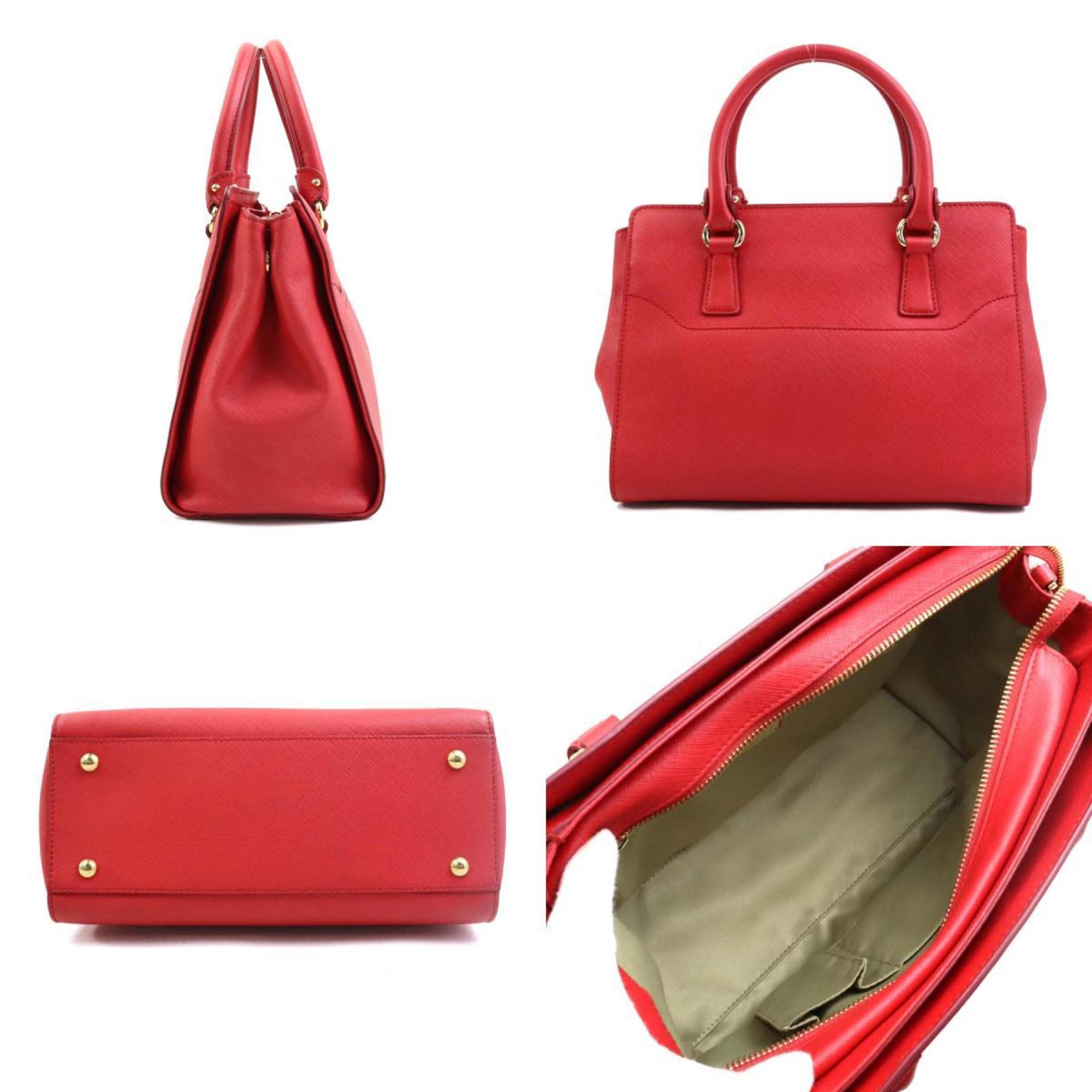 Salvatore Ferragamo Red Color Leather Handbag Shoulder Bag (Pre-Owned)
