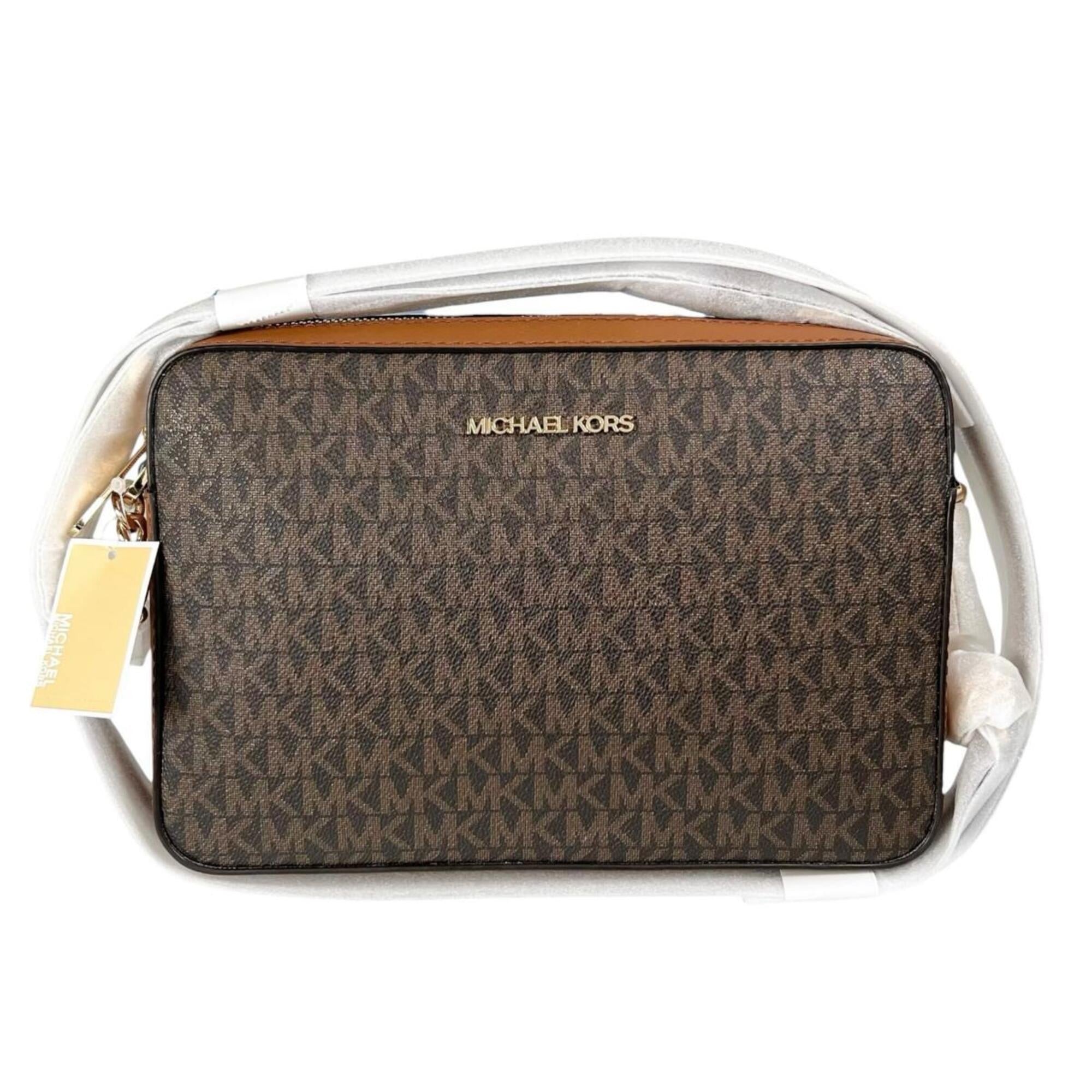 Michael Kors Brown Leather Shoulder Bag Weekend Bag (Pre-Owned)