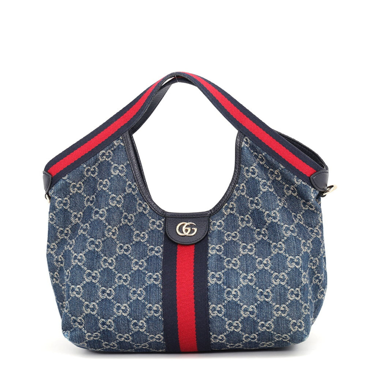 Gucci Blue Denim Handbag Tote Bag (Pre-Owned)