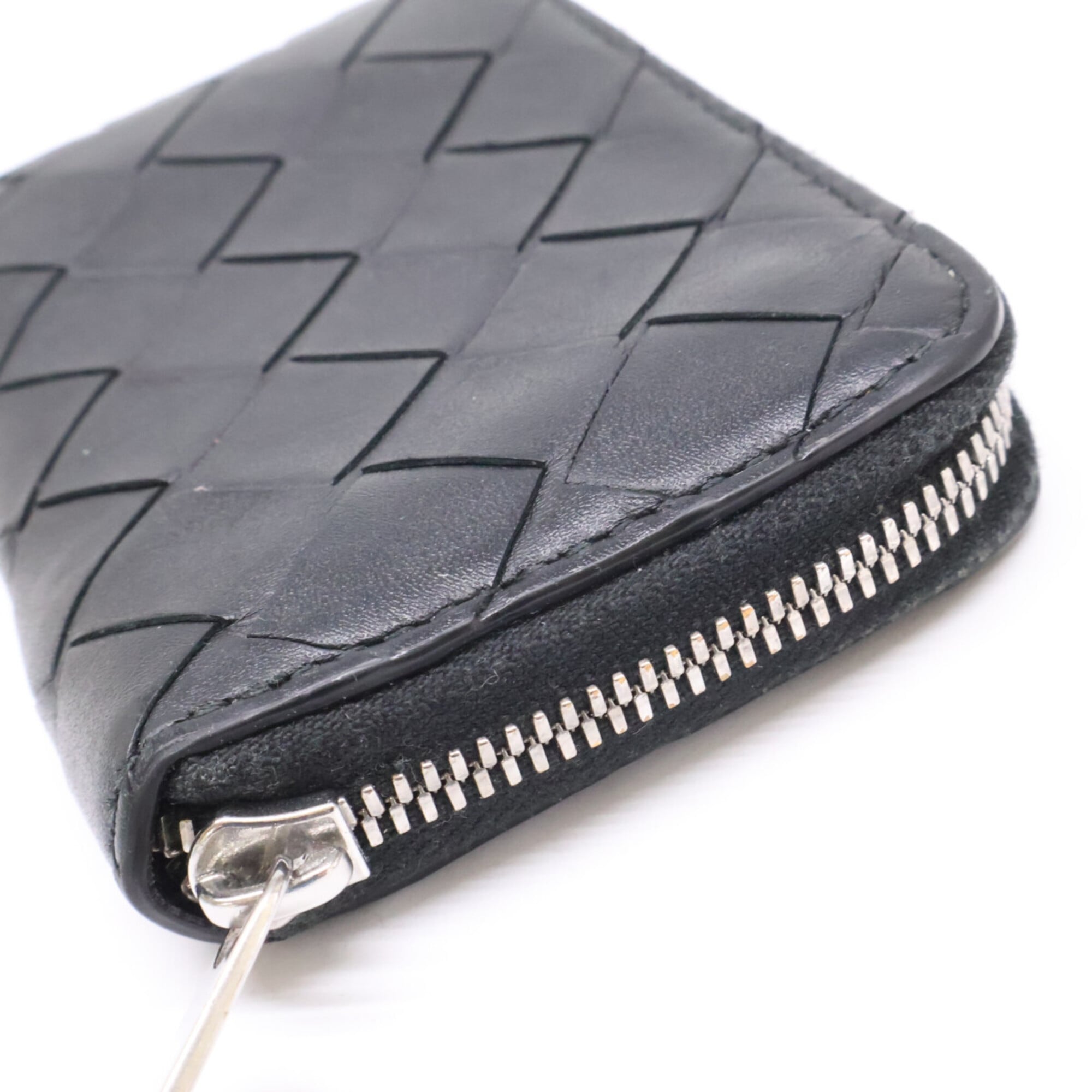Bottega Veneta Black Leather Long Wallet (Bi-Fold) (Pre-Owned)