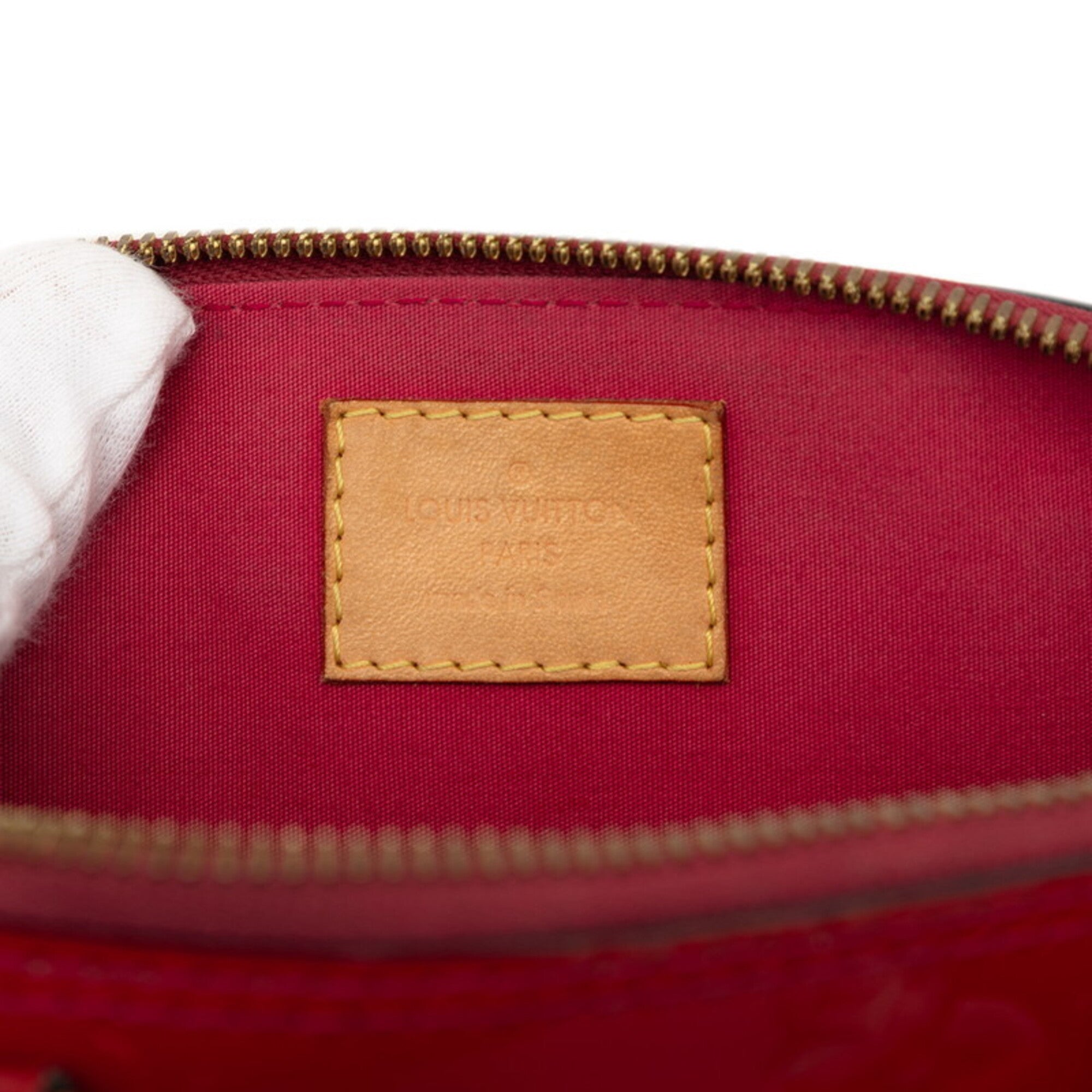 Louis Vuitton Monogram Vernis Indian Rose Red Color Patent Leather Handbag Shoulder Bag (Pre-Owned)