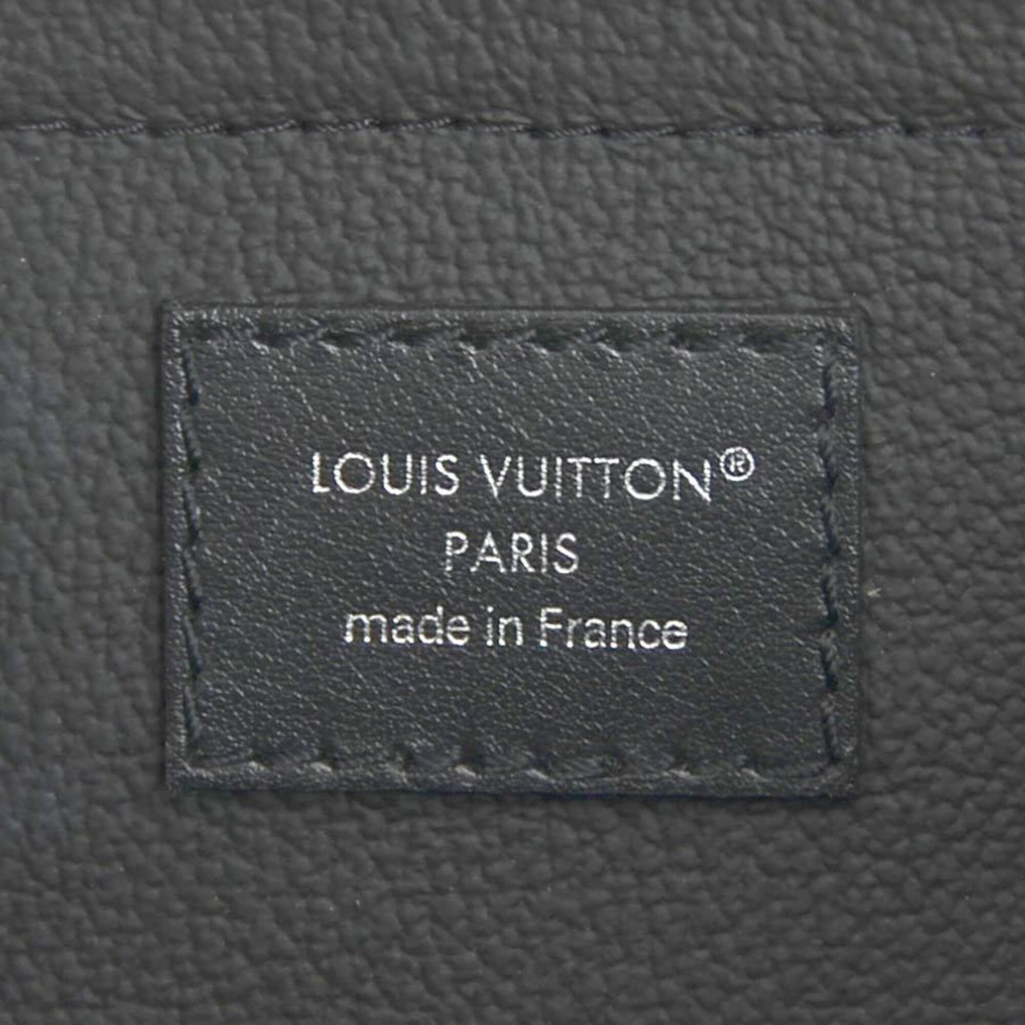 Louis Vuitton Black Gray Pvc Clutch Bag (Pre-Owned)