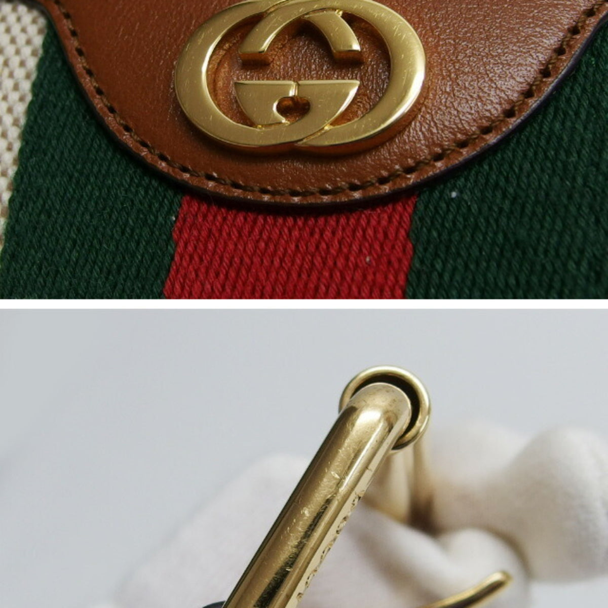 Gucci Beige Brown Canvas Leather Fanny Pack (Pre-Owned)