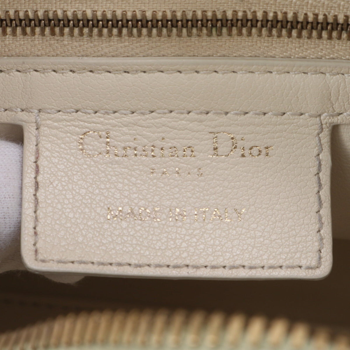 Christian Dior Cream Leather Boston Bag Shoulder Bag (Pre-Owned)