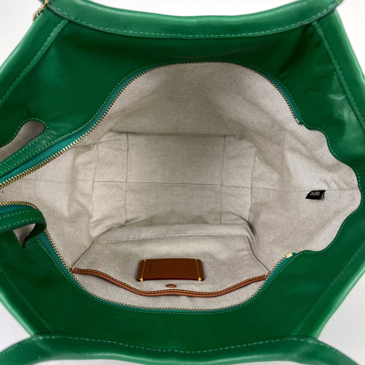 Coach Gray Green Leather Tote Bag (Pre-Owned)