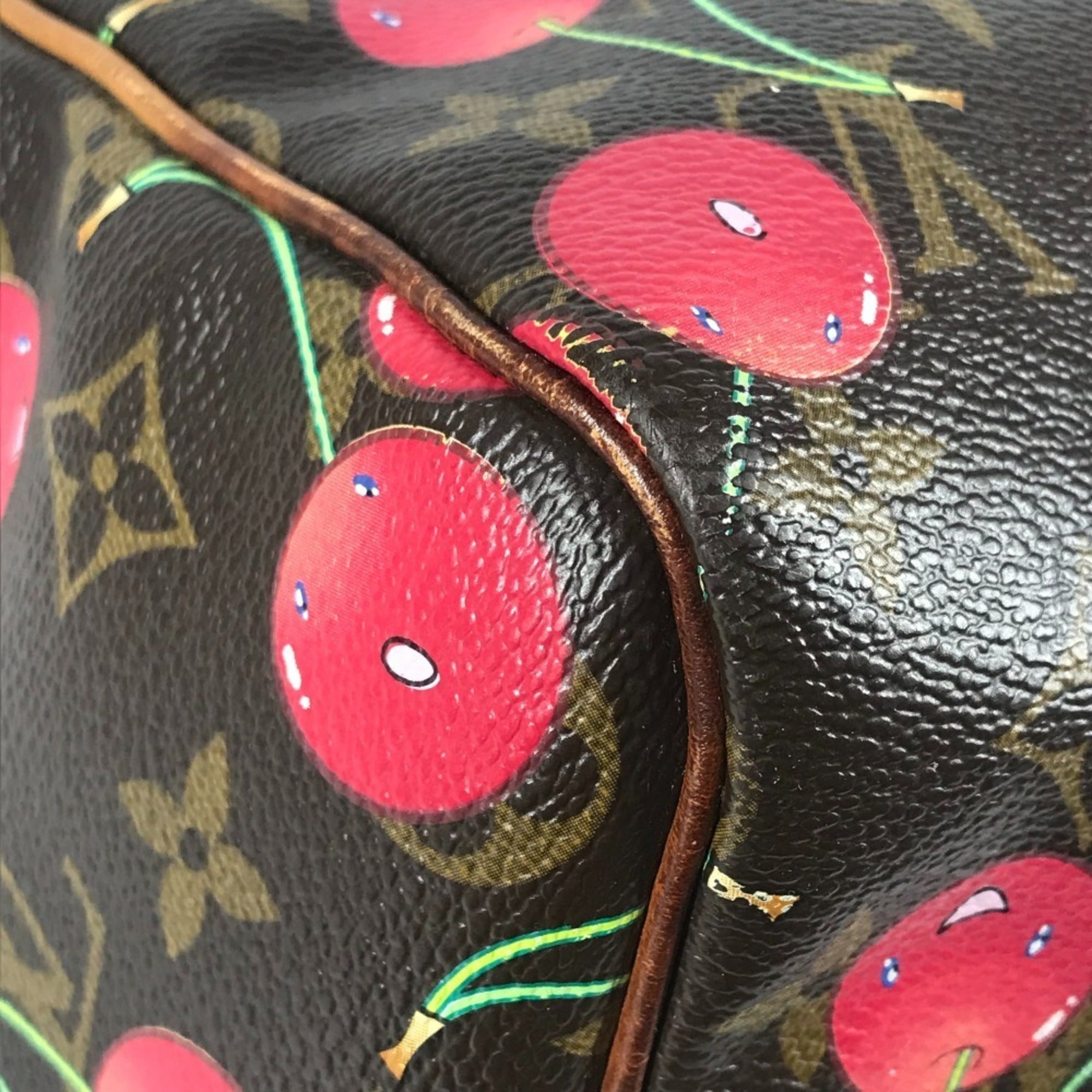 Louis Vuitton Brown Monogram Cherry Red Color Monogram Boston Bag (Pre-Owned)